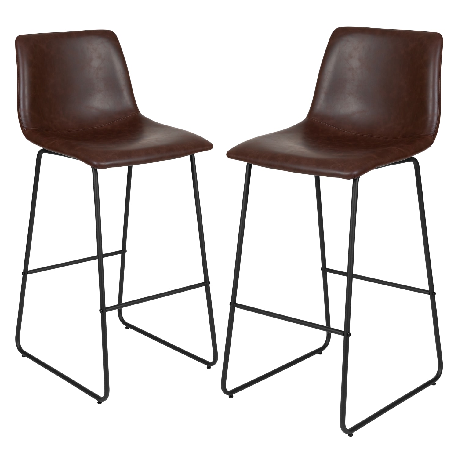 Flash Furniture LeatherSoft Faux Leather 30in Bar Stools Set Of 2 Bar Stools Dark BrownBlack PopularChairscom Flash Furniture LeatherSoft Faux Leather 30in Bar Stools Set Of 2 Bar Stools Dark BrownBlack PopularChairscom