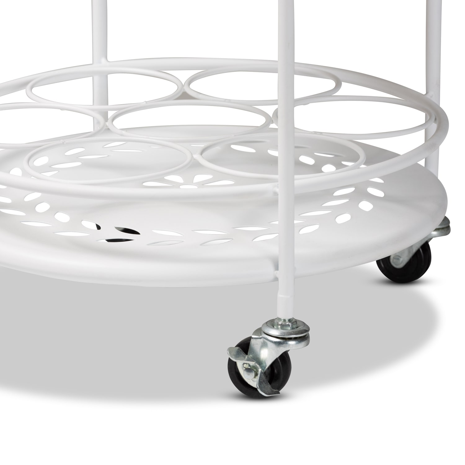 Baxton Studio Dallan 2-Tier Kitchen Cart, 18-5/8inH x 14inW, White - Image 4