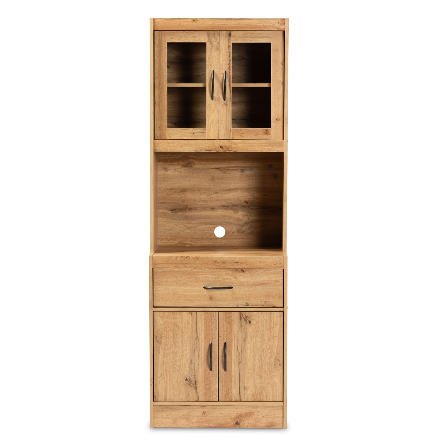 Baxton Studio Laurana 24inW Kitchen Cabinet And Hutch, Oak Brown - Image 4