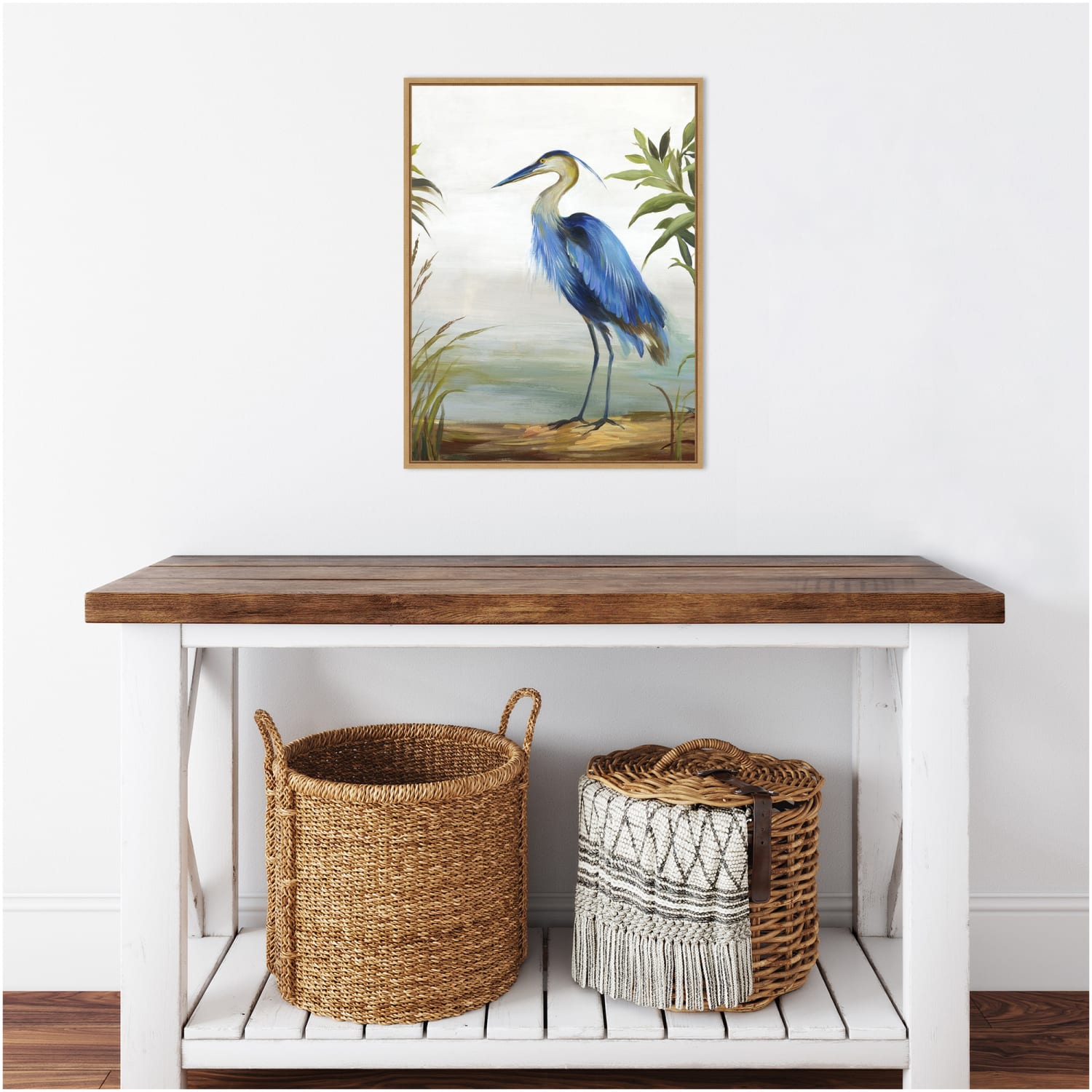 Amanti Art Blue Heron by Aimee Wilson Framed Canvas Wall Art Print, 24inH x 18inW, Maple - Image 6