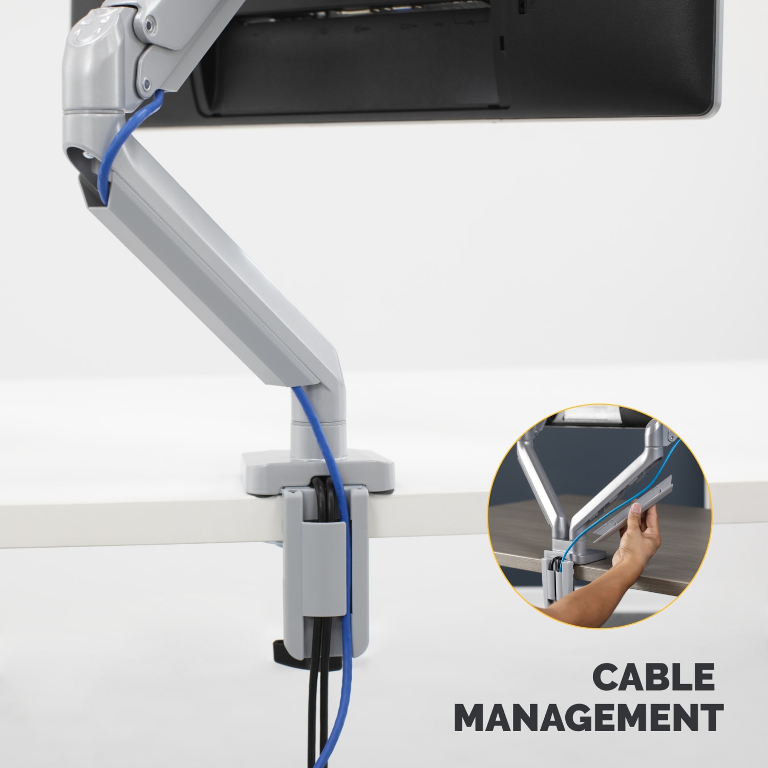 Fellowes Platinum Series Single-Monitor Arm, Silver - Image 6