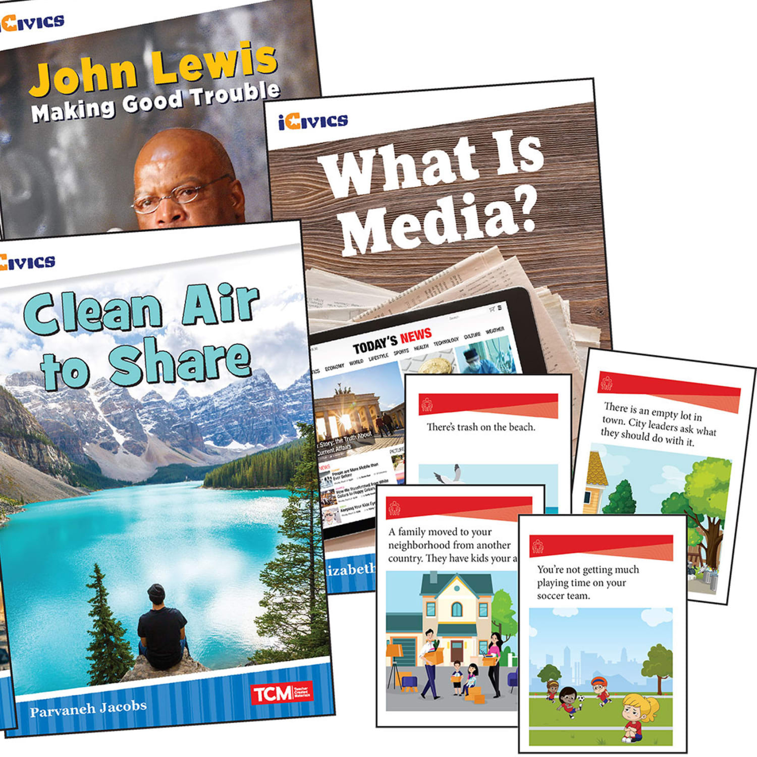 Teacher Created Materials iCivics: Community & Social Awareness 5-Book Set & Game Cards, Grade 3 - Image 4
