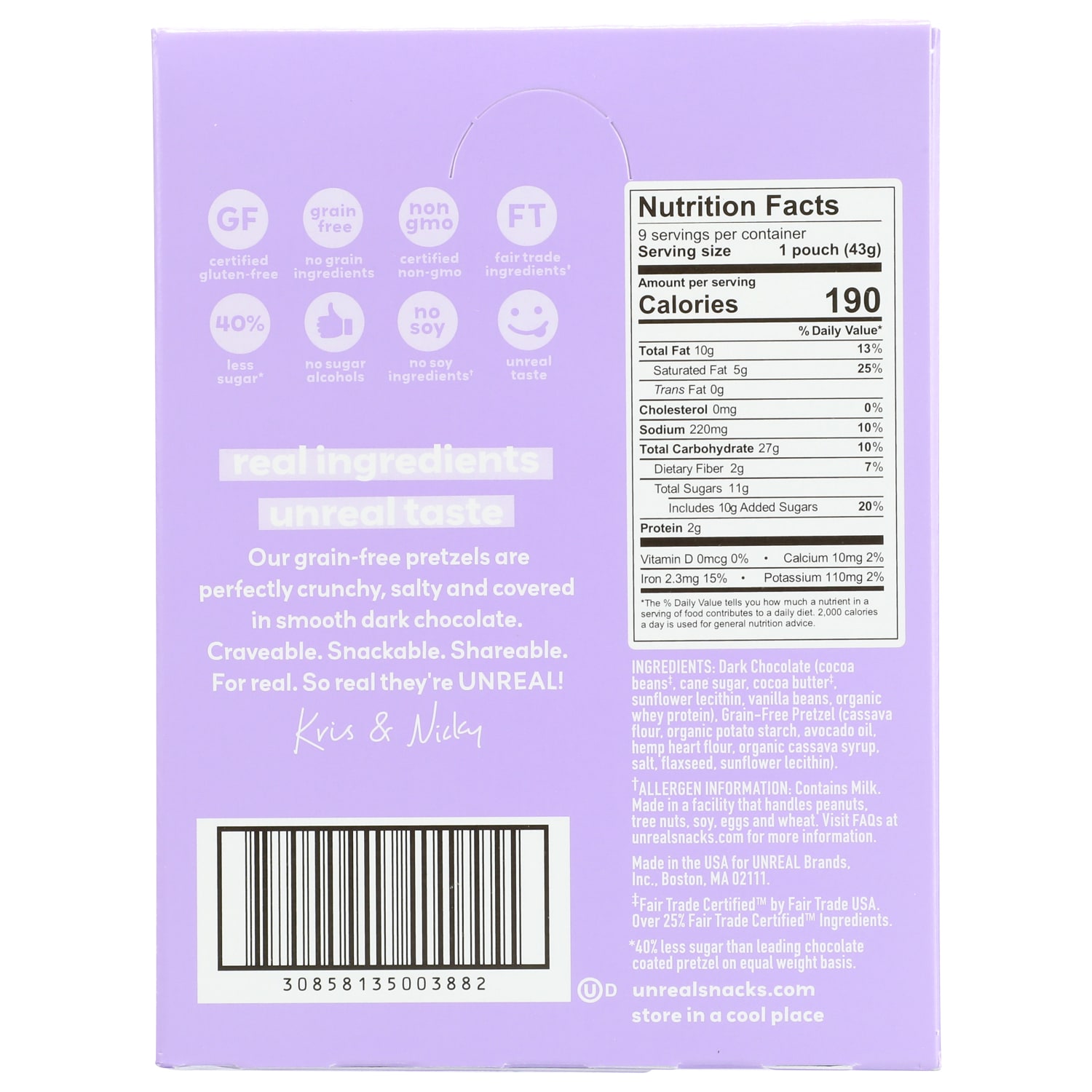 Unreal Dark Chocolate Pretzels, 1.5 Oz, Total Qty 9 - Image 6