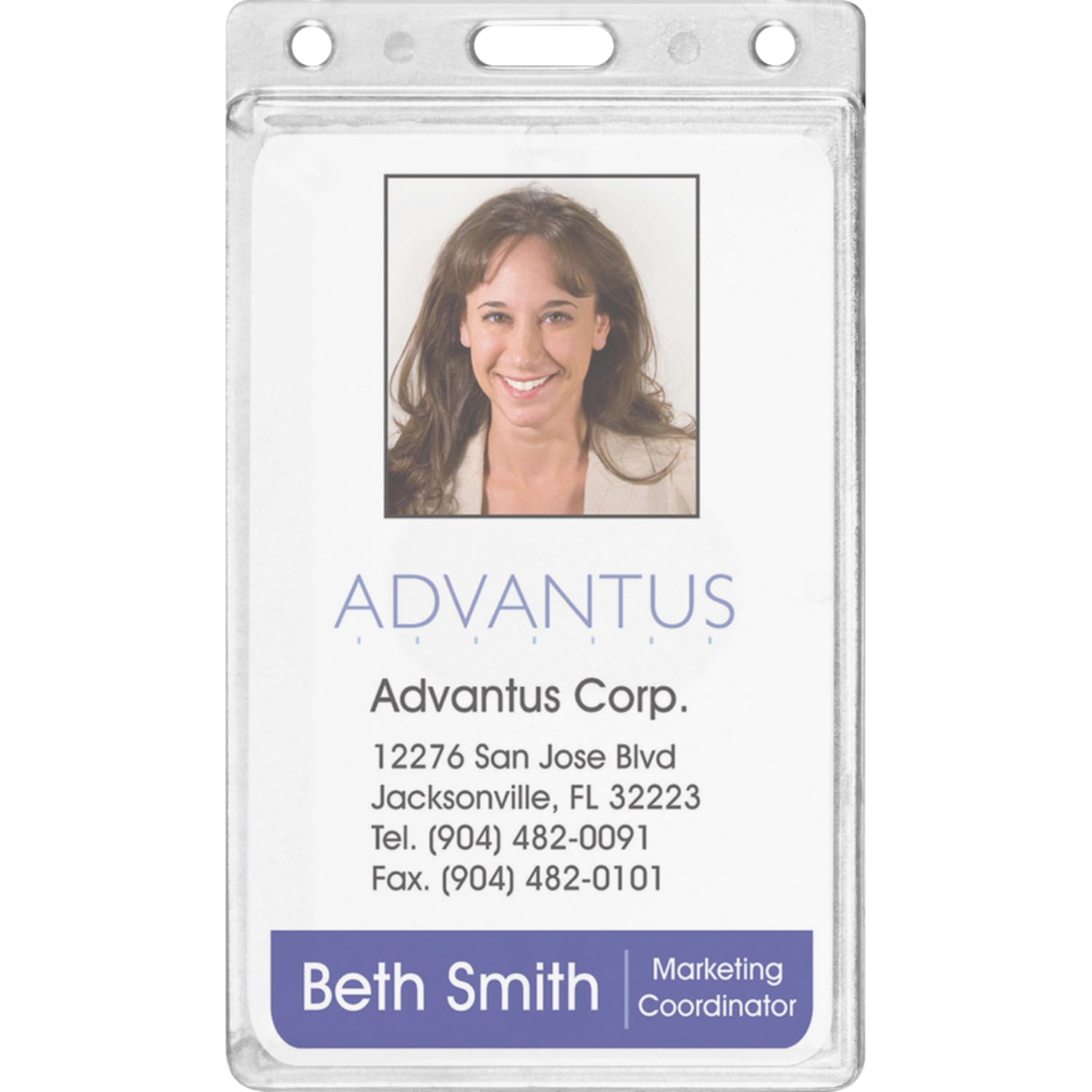 Advantus Frosted Vertical Rigid ID Holder - Support 2.13in x 3.38in Media - Vertical - Plastic - Frosted - 25 / Box - Image 3