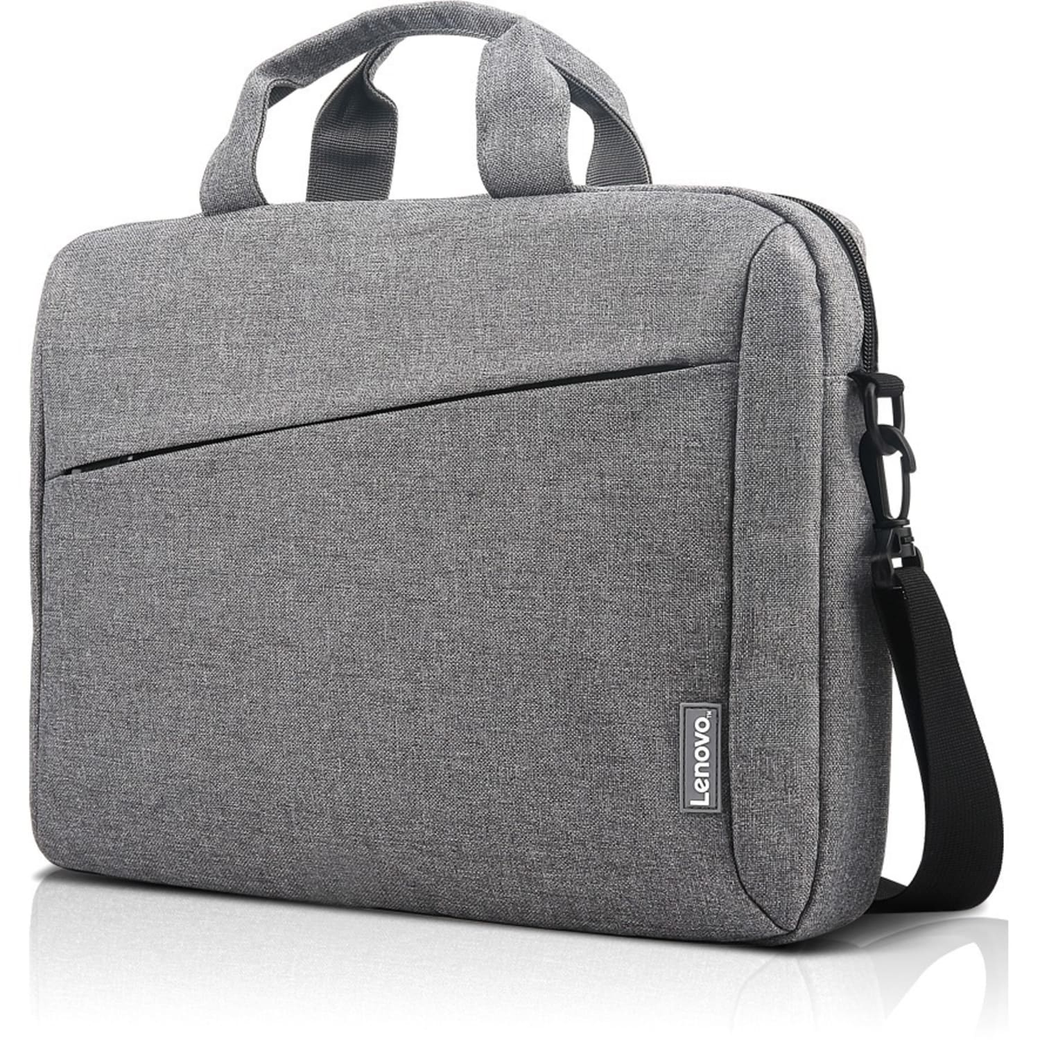 Lenovo T210 Carrying Case for 15.6in Notebook, Book - Gray - Water Resistant - Polyester Body - Handle, Luggage Strap - 15.7in x 11.8inx 2.2in Depth - Image 4