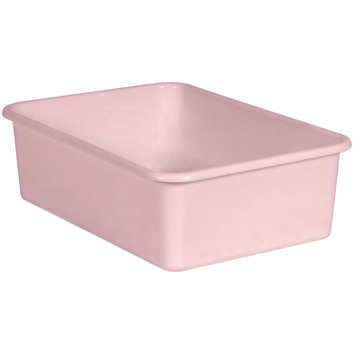 Teacher Created Resources Large Plastic Storage Bins, 5inH x 11-1/2inW x 16-1/4inD, Pink Blush, Pack Of 3 Bins - Image 3