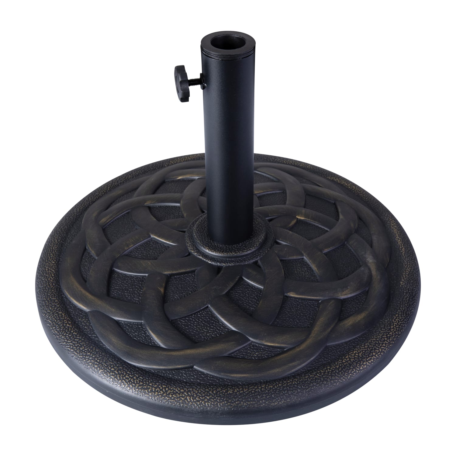 Flash Furniture Kona Universal Cement Patio Umbrella Base With Weatherproof Plastic Polymer Coating, 3-1/4inH x 19-1/4inW x 19-1/4inD, Bronze - Image 3