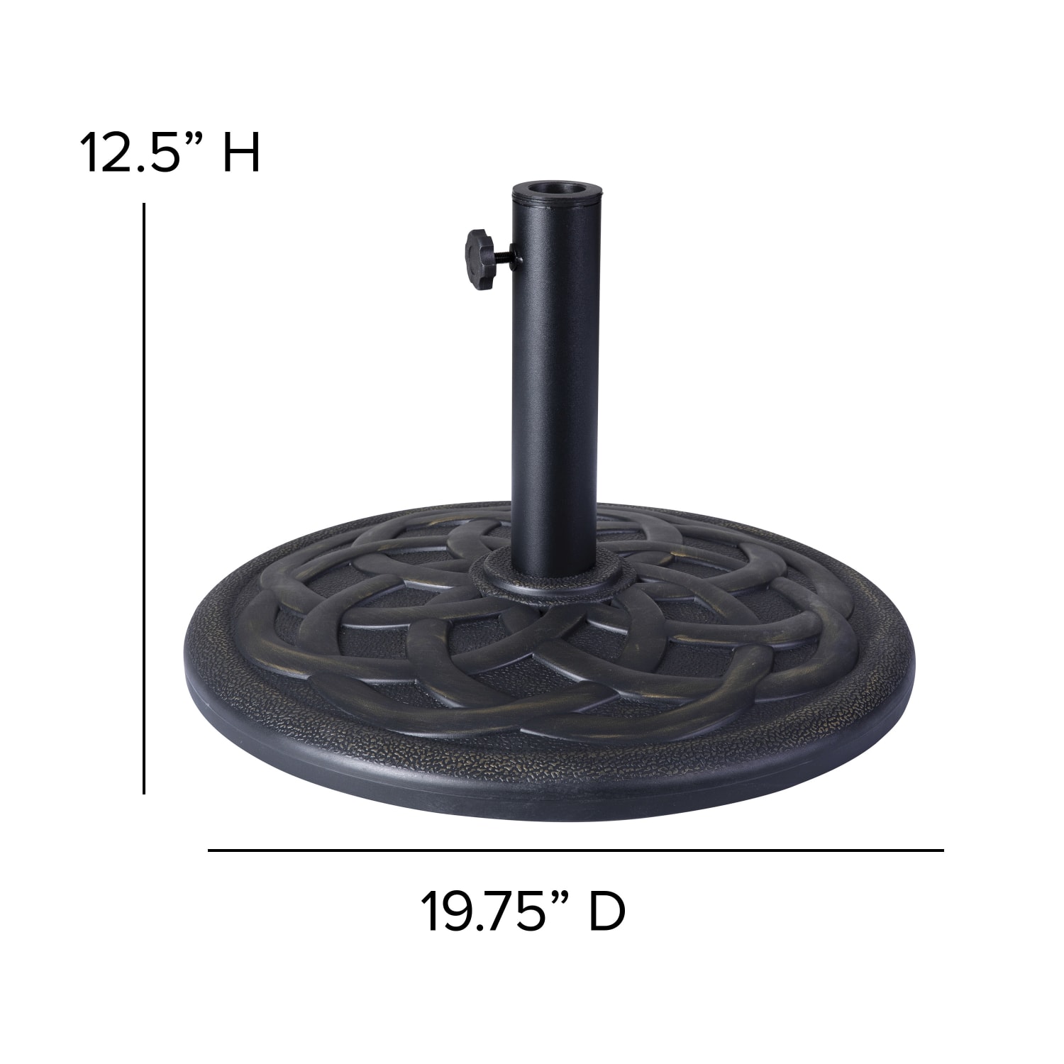 Flash Furniture Kona Universal Cement Patio Umbrella Base With Weatherproof Plastic Polymer Coating, 3-1/4inH x 19-1/4inW x 19-1/4inD, Bronze - Image 6
