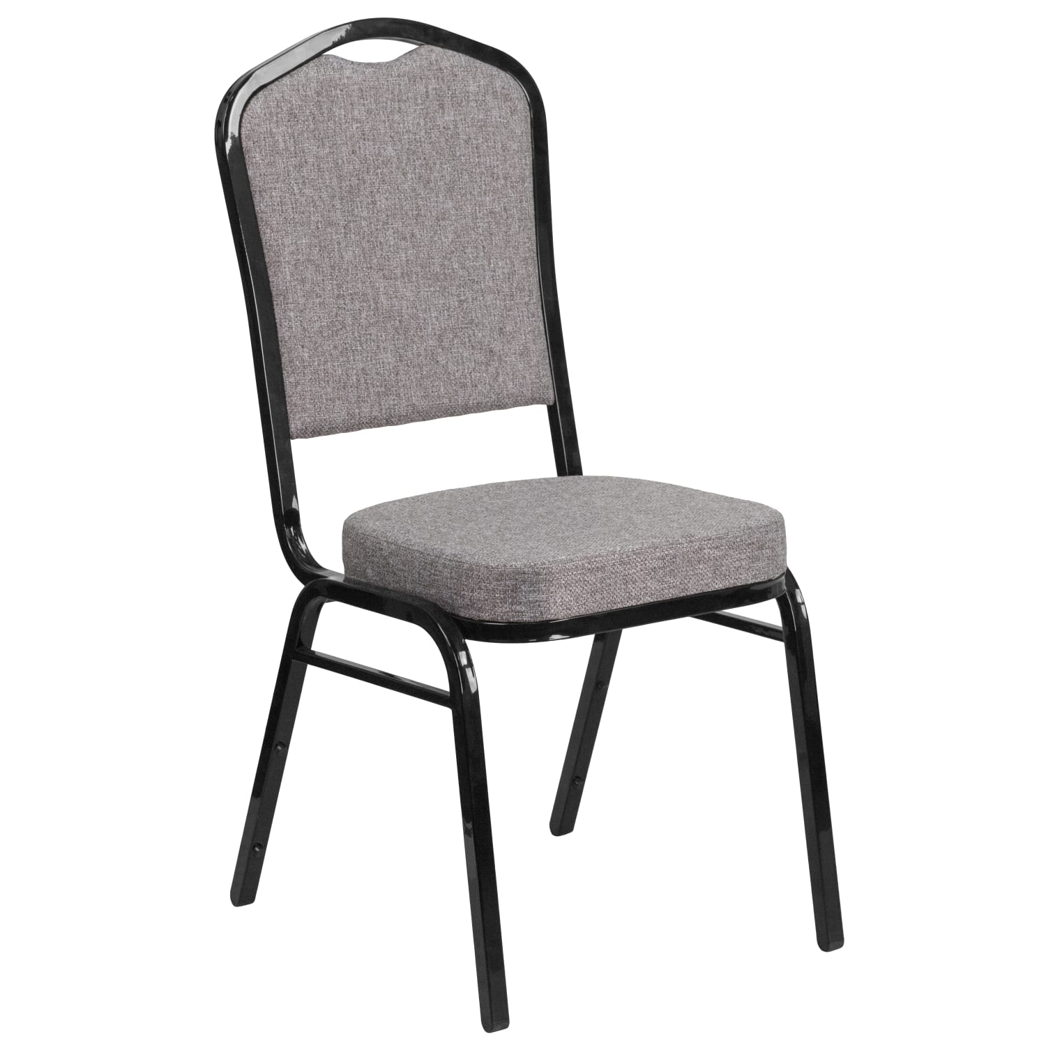 Flash Furniture HERCULES Series Crown Back Stacking Banquet Chair, Gray/Black - Image 3