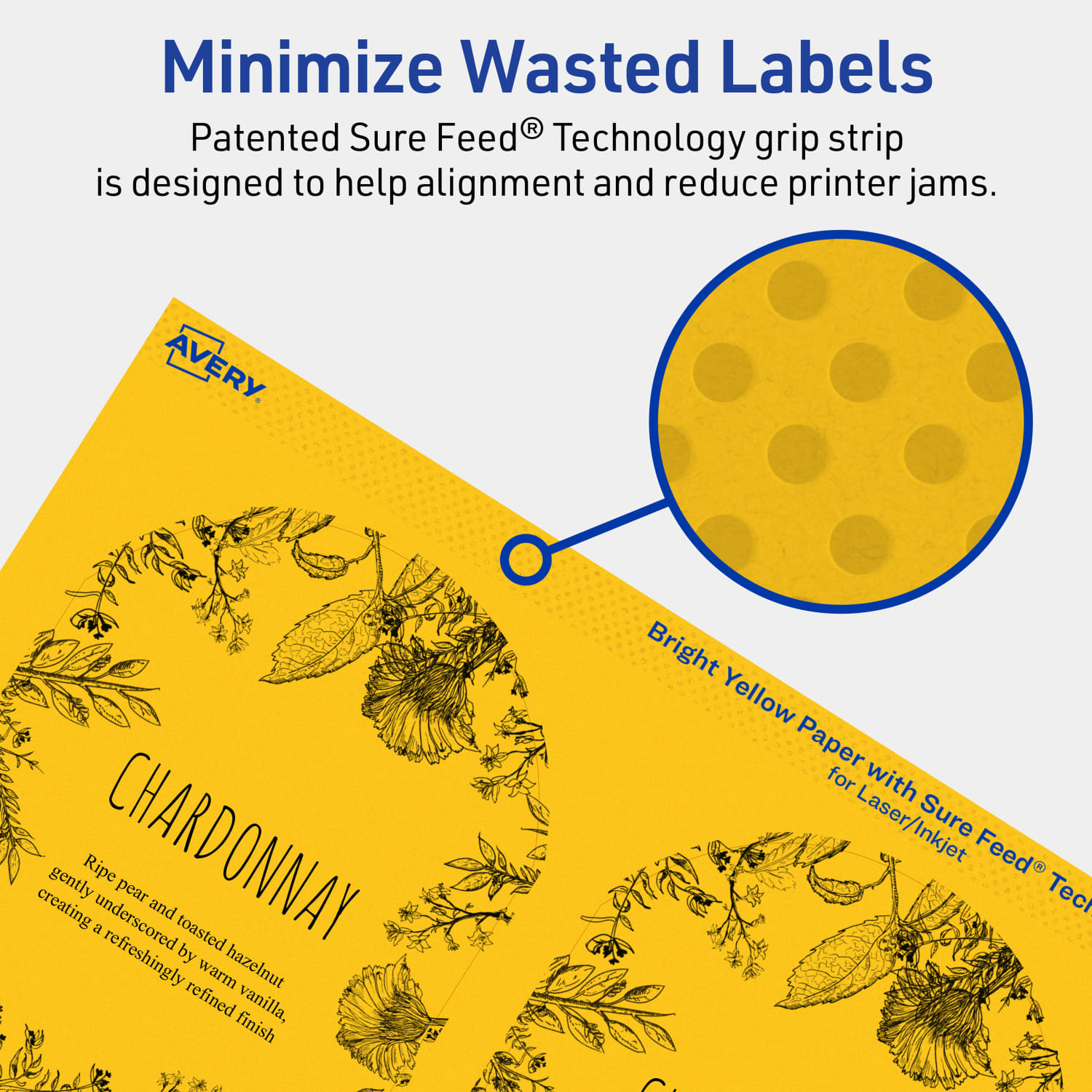 Avery Print-To-The-Edge Labels With Sure Feed Technology, 94600-BYP20, Arched, 4-3/4in x 3-1/2in, Matte Bright Yellow, Pack of 80 - Image 5