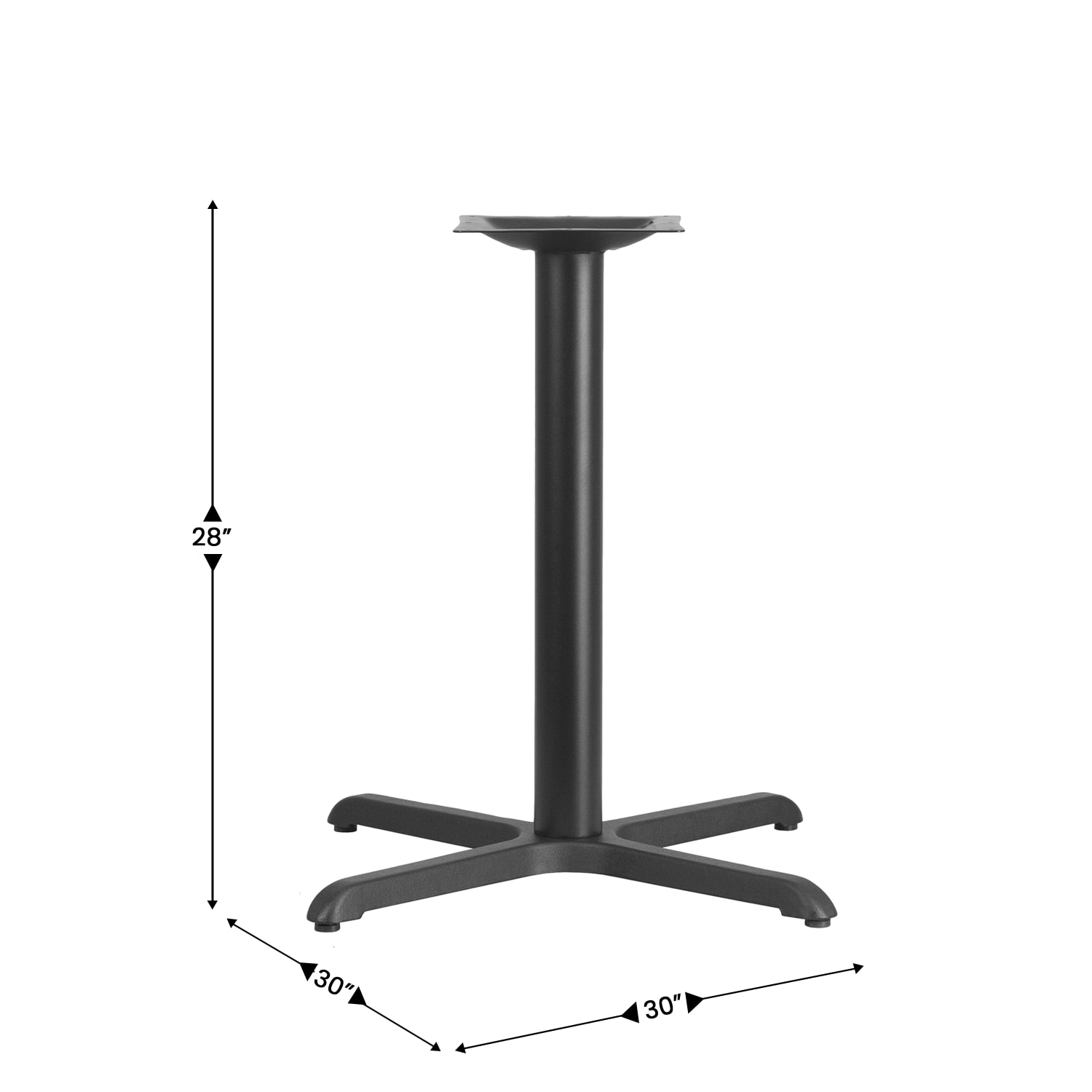 Flash Furniture Restaurant Table X-Base With 3ft"-Diameter Table-Height Column, 28-1/2inH x 30inW x 30inD, Black - Image 5
