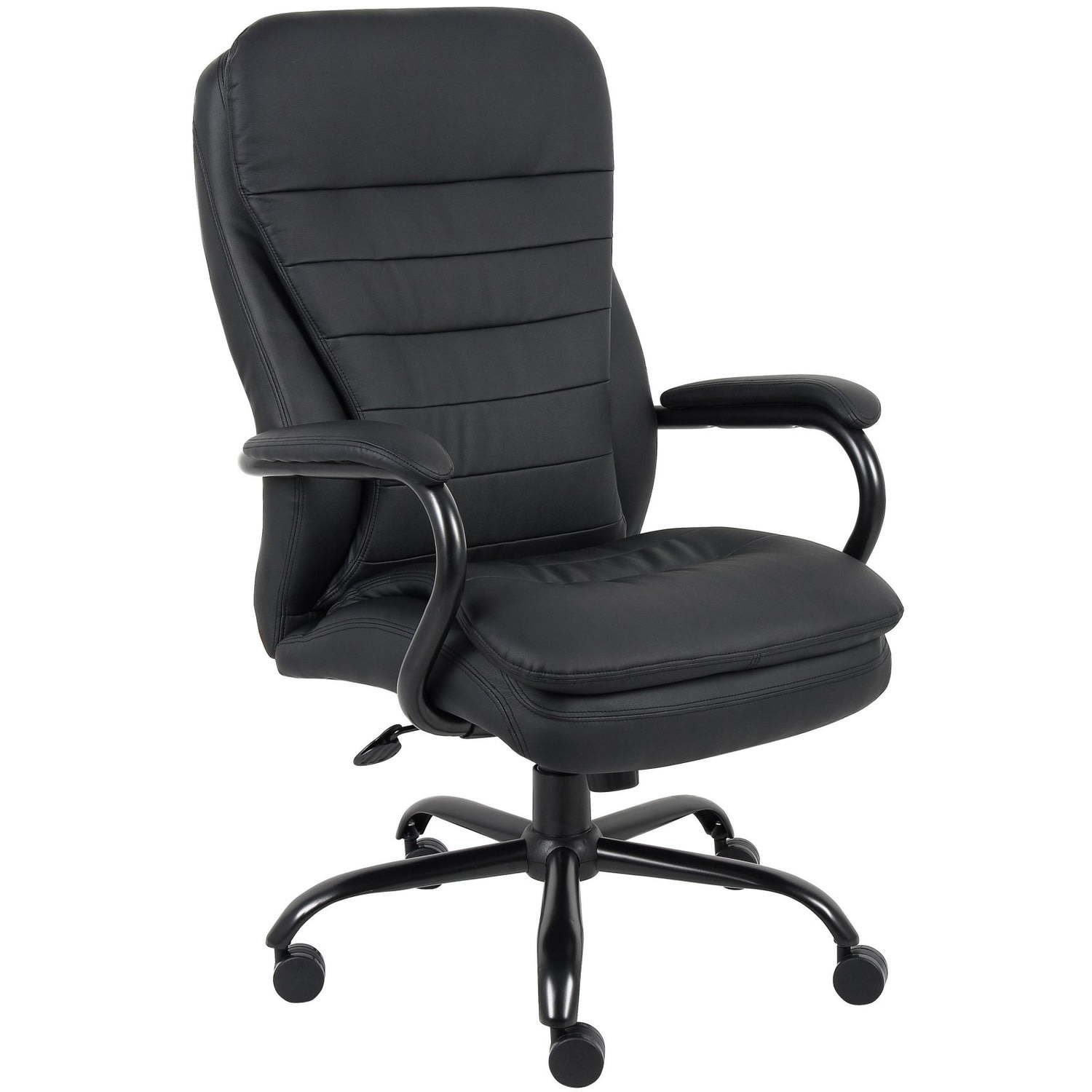 Boss Office Products Heavy Duty Big And Tall Double Plush Executive Chair CaressoftPlus Vinyl Black PopularChairscom