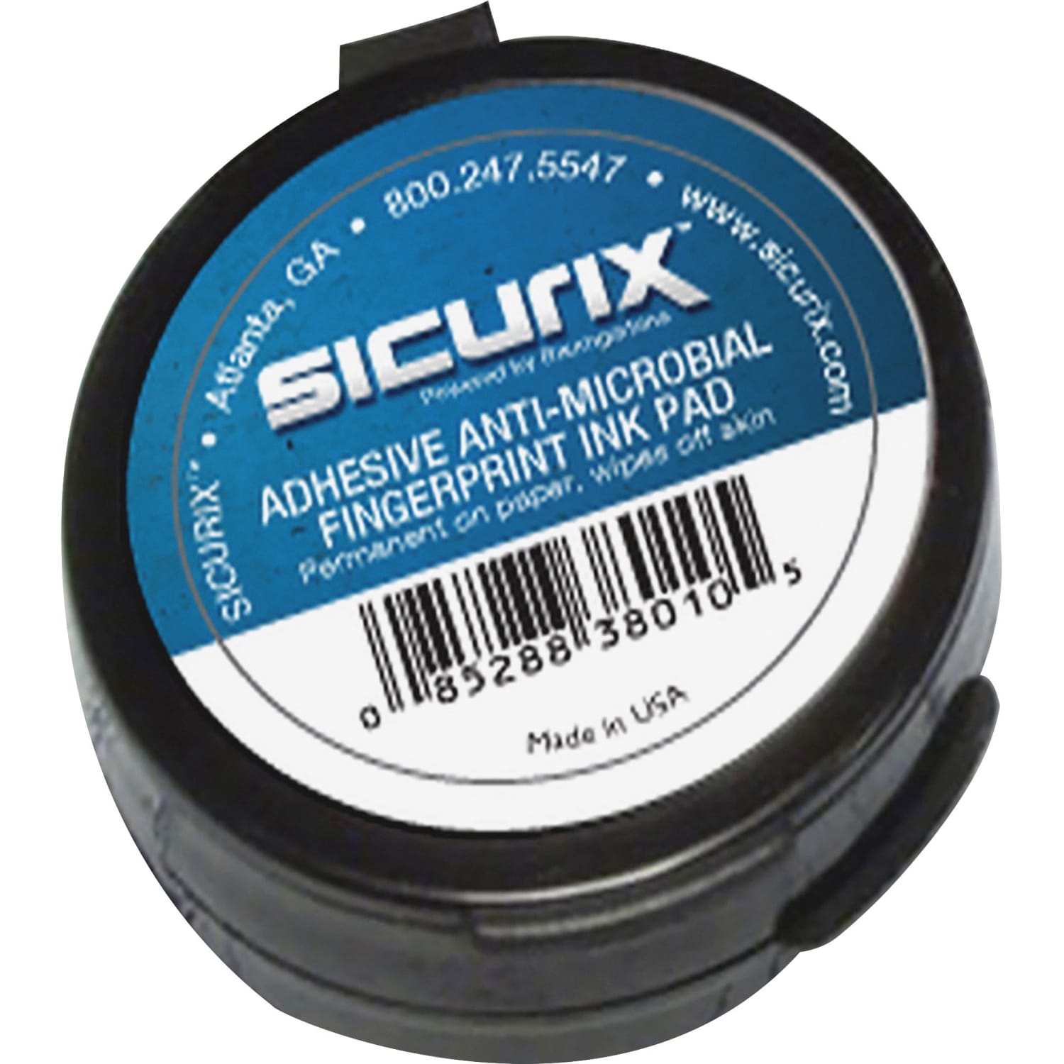 SICURIX Adhesive Fingerprint Ink Pads, 0.5inH x 1.5inW x 1.5inD, Black Ink, Black, 12 / Carton - Image 5