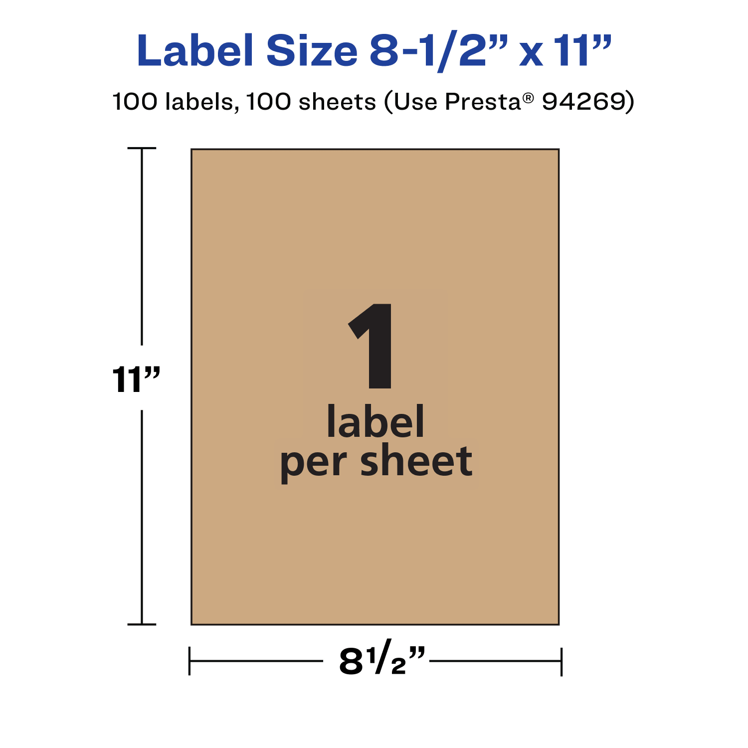 Avery Kraft Permanent Labels, 94269-KMP100, Rectangle, 8-1/2in x 11in, Brown, Pack Of 100 - Image 6