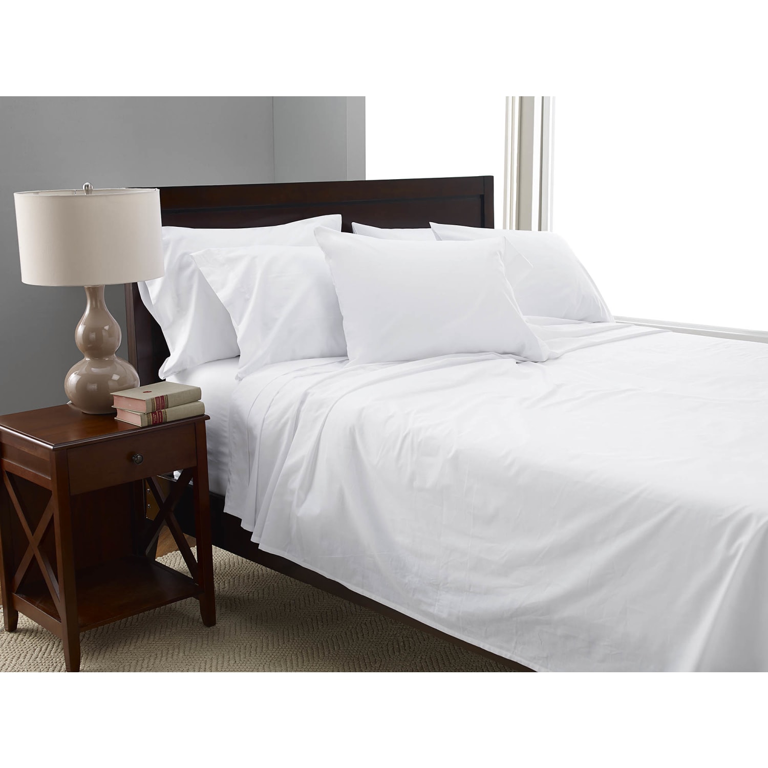 1888 Mills Lotus Satin Stripe Twin Flat Sheets, 72in x 120in, White, Case of 24 - Image 6