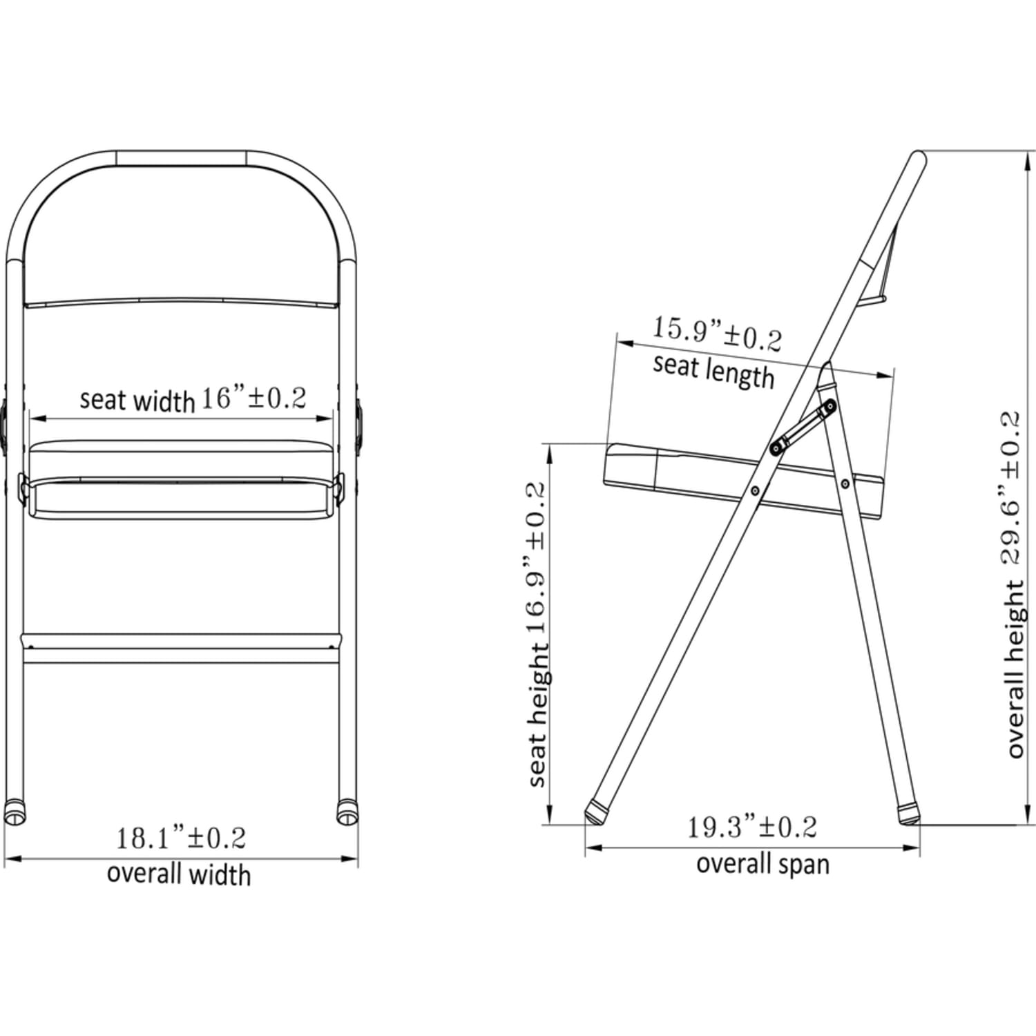 Lorell Metal Folding Chair Black Set Of 4 PopularChairscom