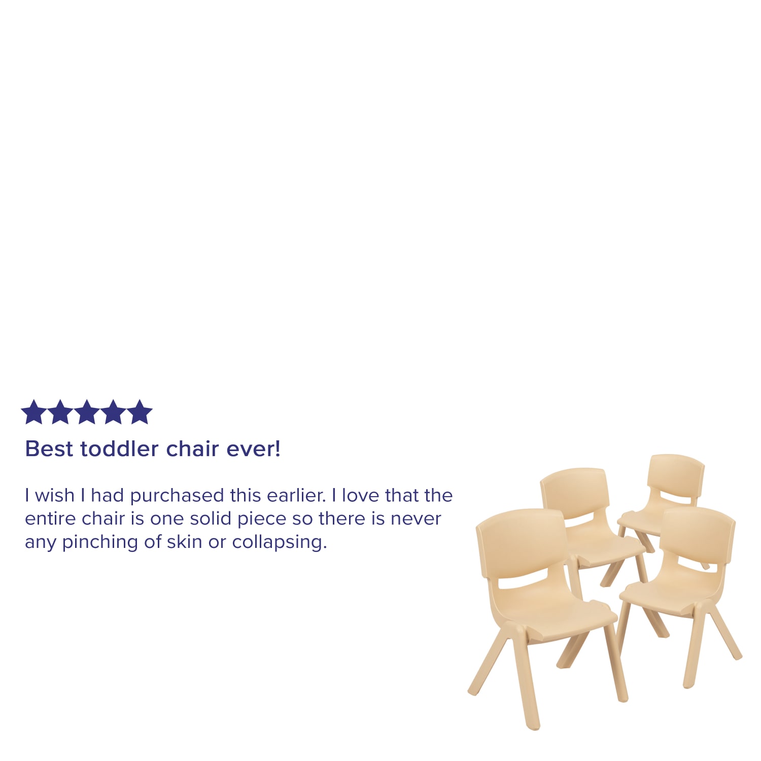 Flash Furniture Plastic Stackable School Chairs With 10-1/2in Seat Height, Natural, Set Of 4 Chairs - Image 6