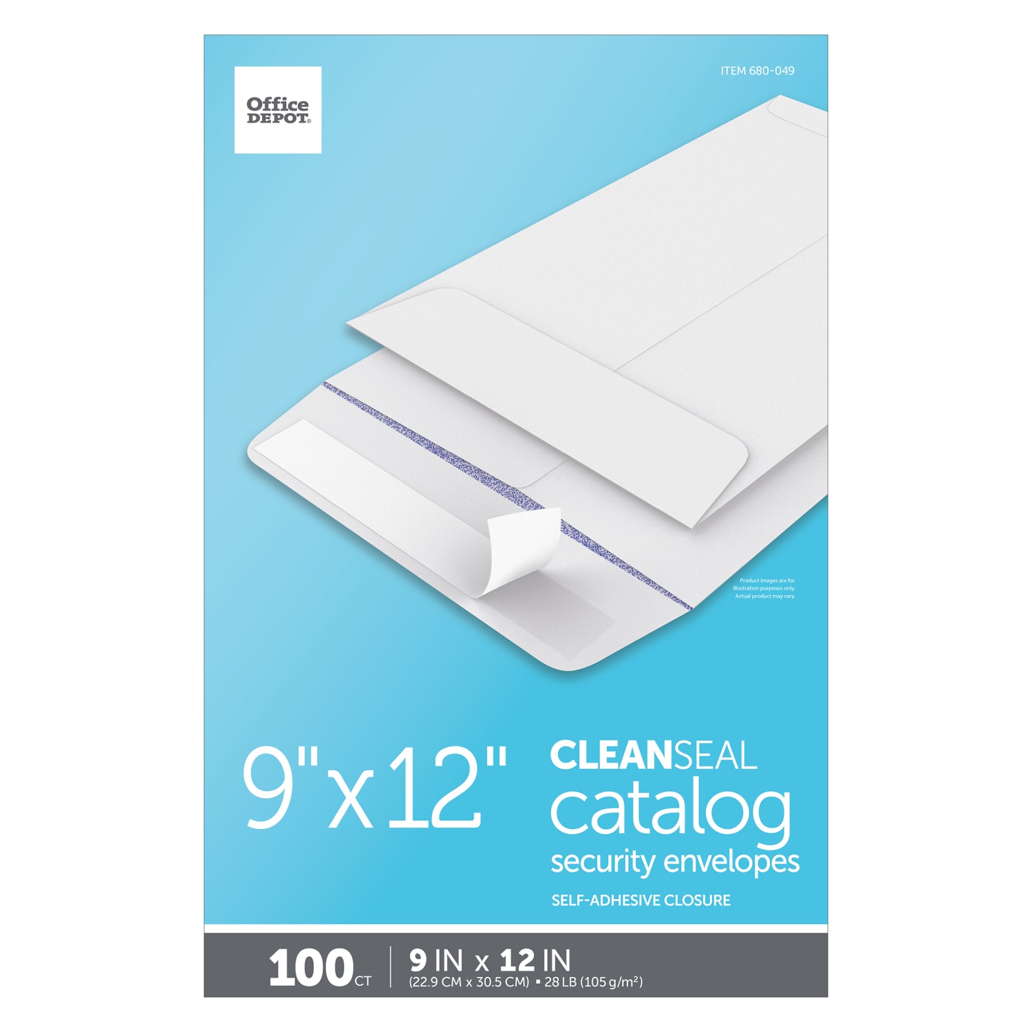 Office Depot Brand  9in x 12in Catalog Envelopes, Security, Clean Seal, White, Box Of 100 - Image 5