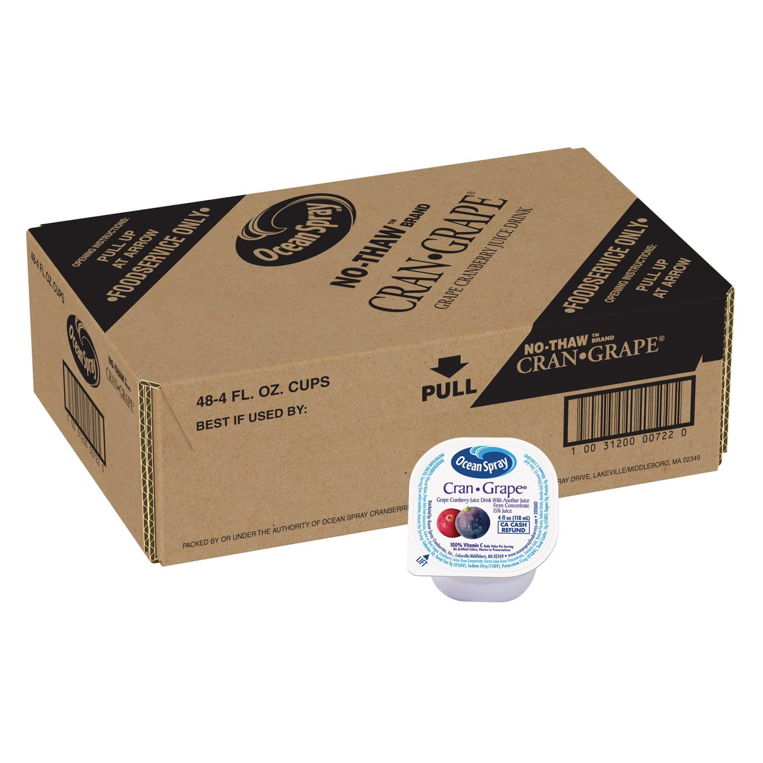 Ocean Spray Cranberry Grape Juice, 4 Oz, Pack Of 48 Cups - Image 3