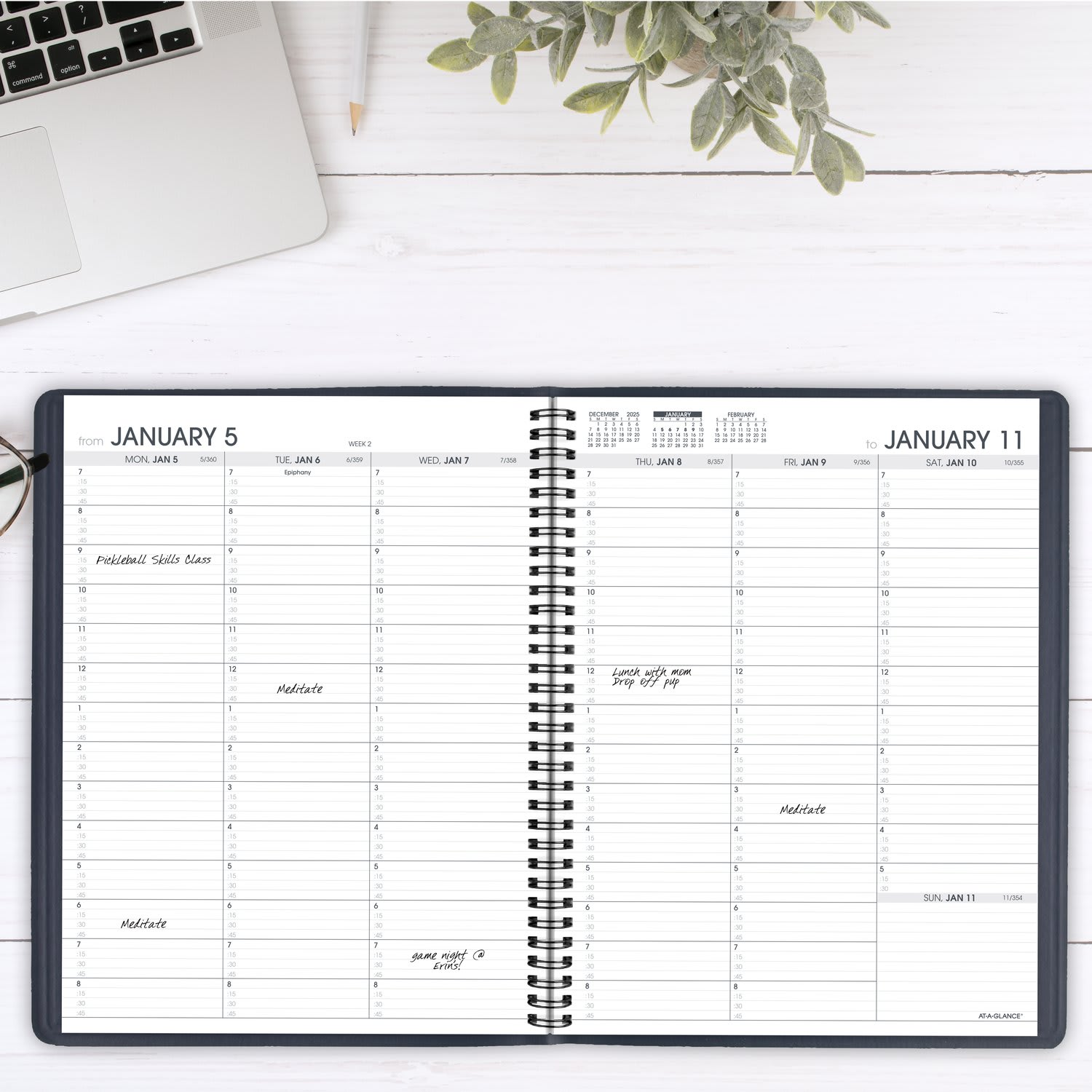 AT-A-GLANCE 2026 Weekly Appointment Book Planner, Navy, Large, 8 1/4in x 11in - Image 3
