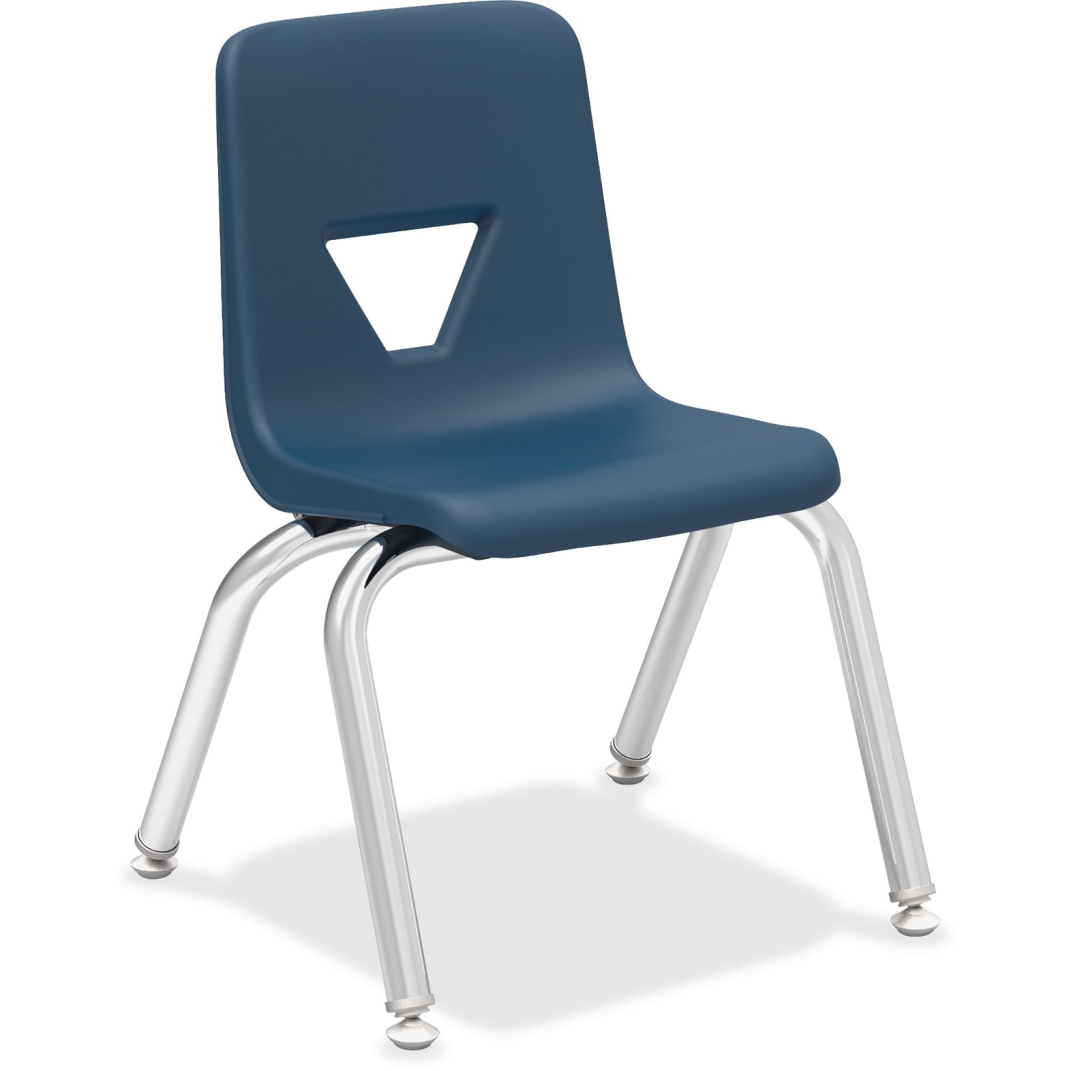 Lorell Classroom Student Stack Chairs, 12inH Seat, Navy/Silver, Set Of 4 - Image 11
