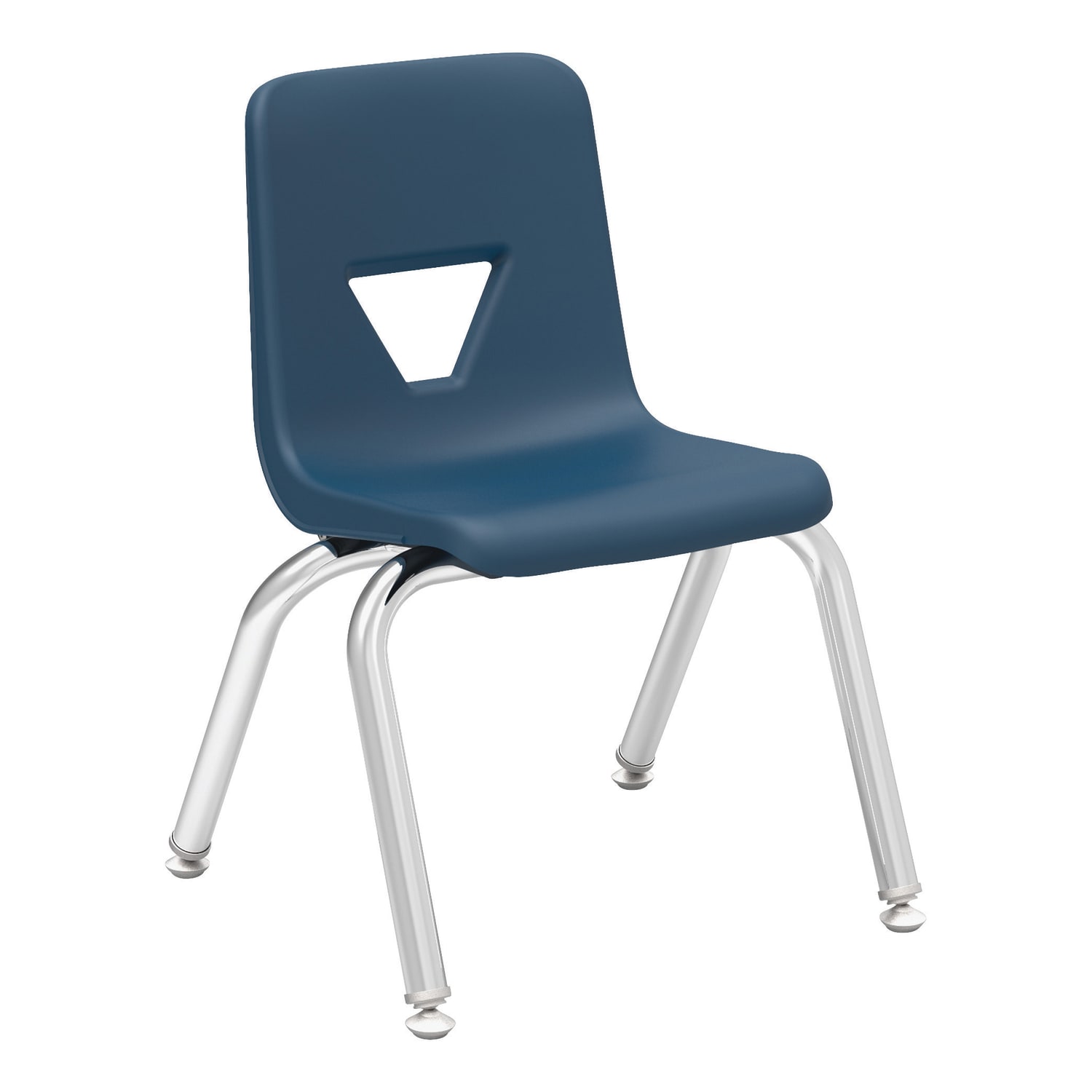 Lorell Classroom Student Stack Chairs 12inH Seat NavySilver Set Of 4 PopularChairscom