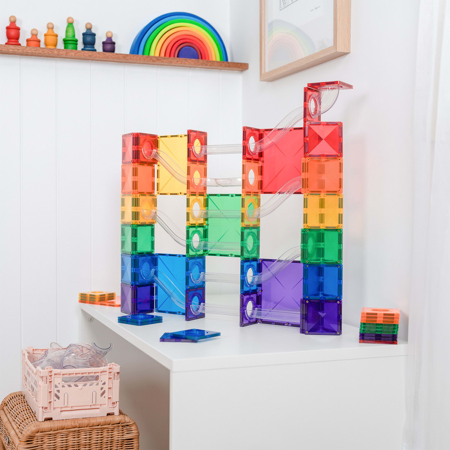 Connetix Magnetic Tiles Super Ball Run Pack, 134 Pieces - Image 3