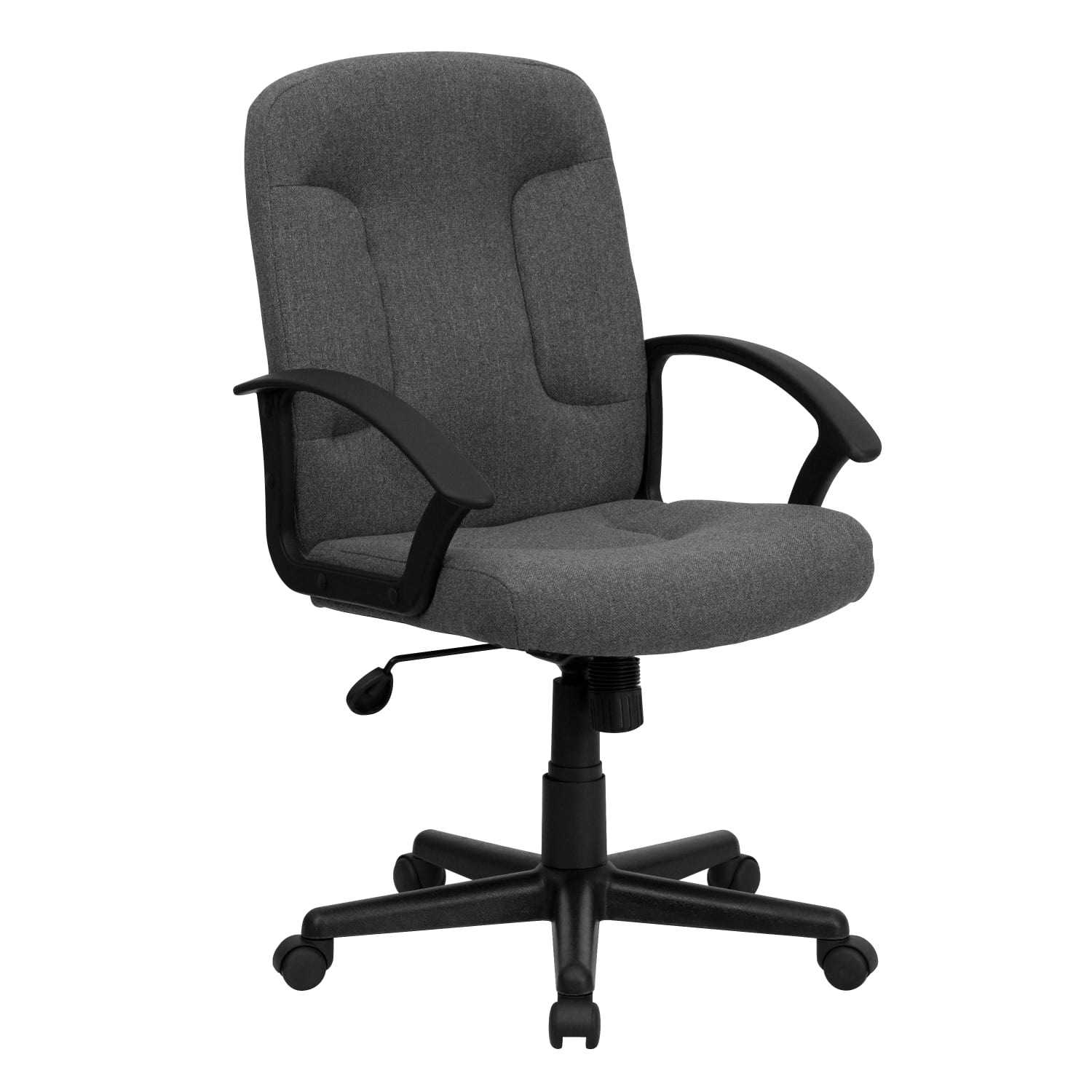 Flash Furniture Fabric Mid-Back Swivel Chair, Gray/Black - Image 3