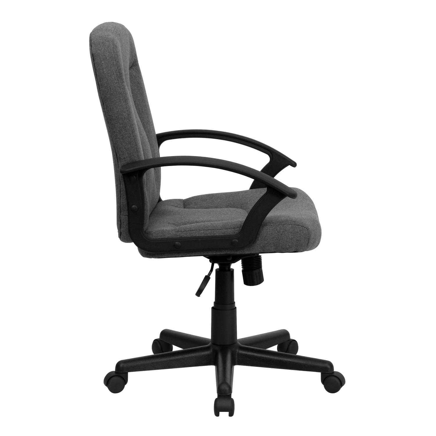 Flash Furniture Fabric Mid-Back Swivel Chair, Gray/Black - Image 10
