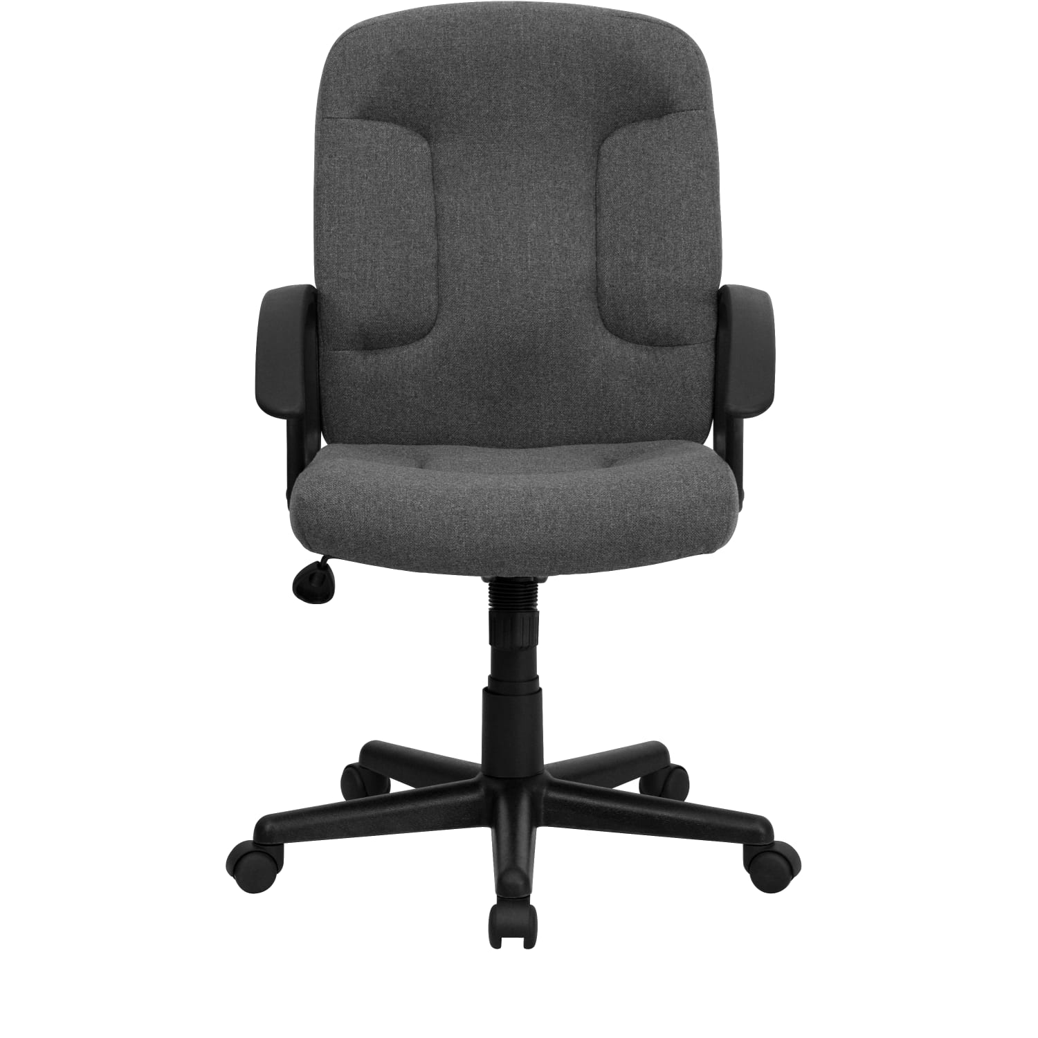 Flash Furniture Fabric Mid-Back Swivel Chair, Gray/Black - Image 11