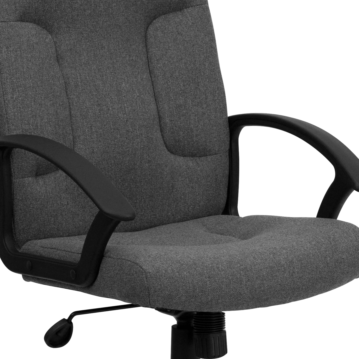 Flash Furniture Fabric Mid-Back Swivel Chair, Gray/Black - Image 12