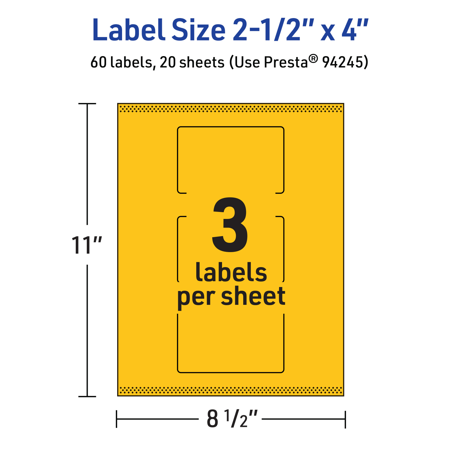 Avery Print-To-The-Edge Labels With Sure Feed Technology, 94245-BYP20, Rectangle, 2-1/2in x 4in, Matte Bright Yellow, Pack of 60 - Image 6