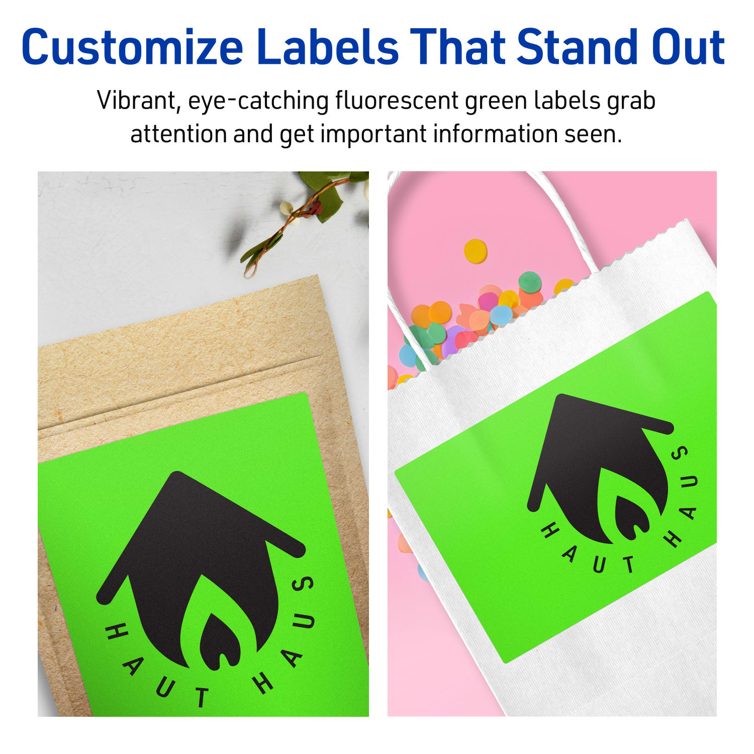 Avery Printable Labels With Sure Feed Technology, 94258-NGP10, Rectangle, 5in x 7in, Matte Neon Green, Pack of 20 - Image 4