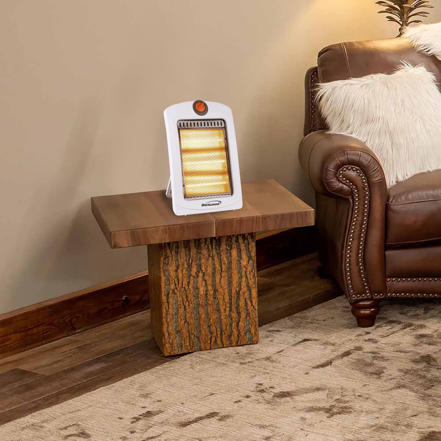 Brentwood 1000-Watt Portable Space Heater, 18-1/4in x 3in, White - Image 4