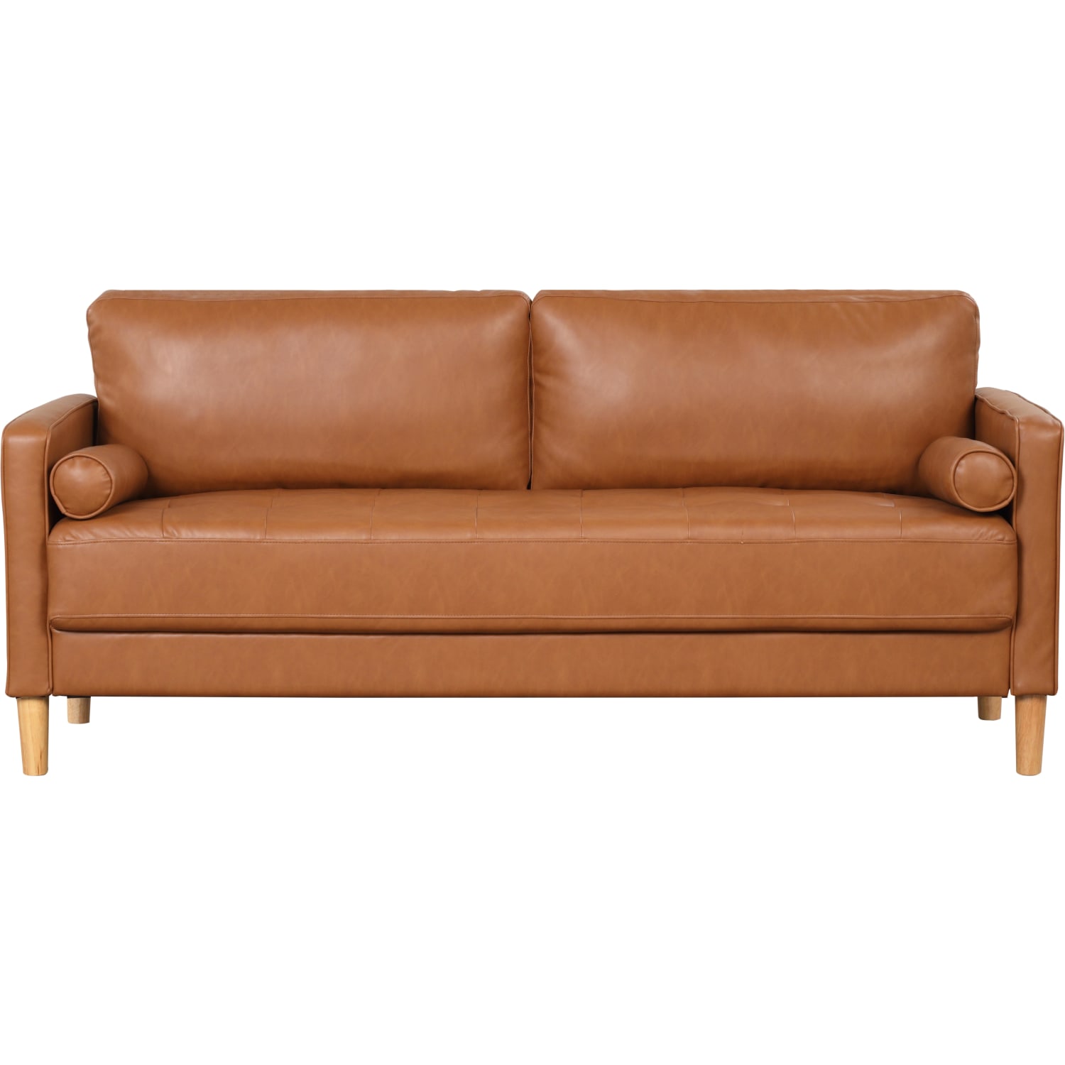 Lifestyle Solutions Lyla Faux Leather Sofa, Caramel