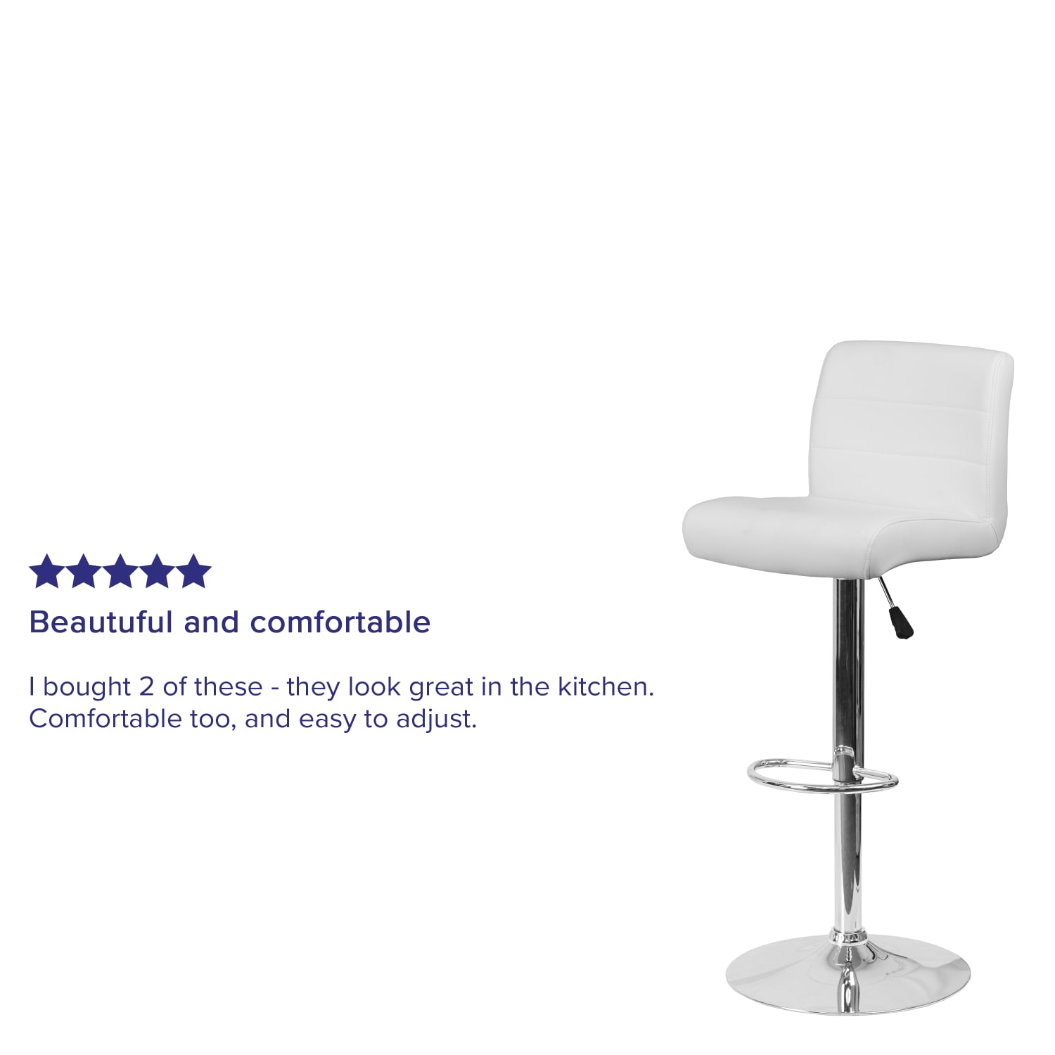 Flash Furniture Contemporary Vinyl Adjustable Height Barstool with Rolled Seat and Chrome Base White PopularChairscom Flash Furniture Contemporary Vinyl Adjustable Height Barstool with Rolled Seat and Chrome Base White PopularChairscom