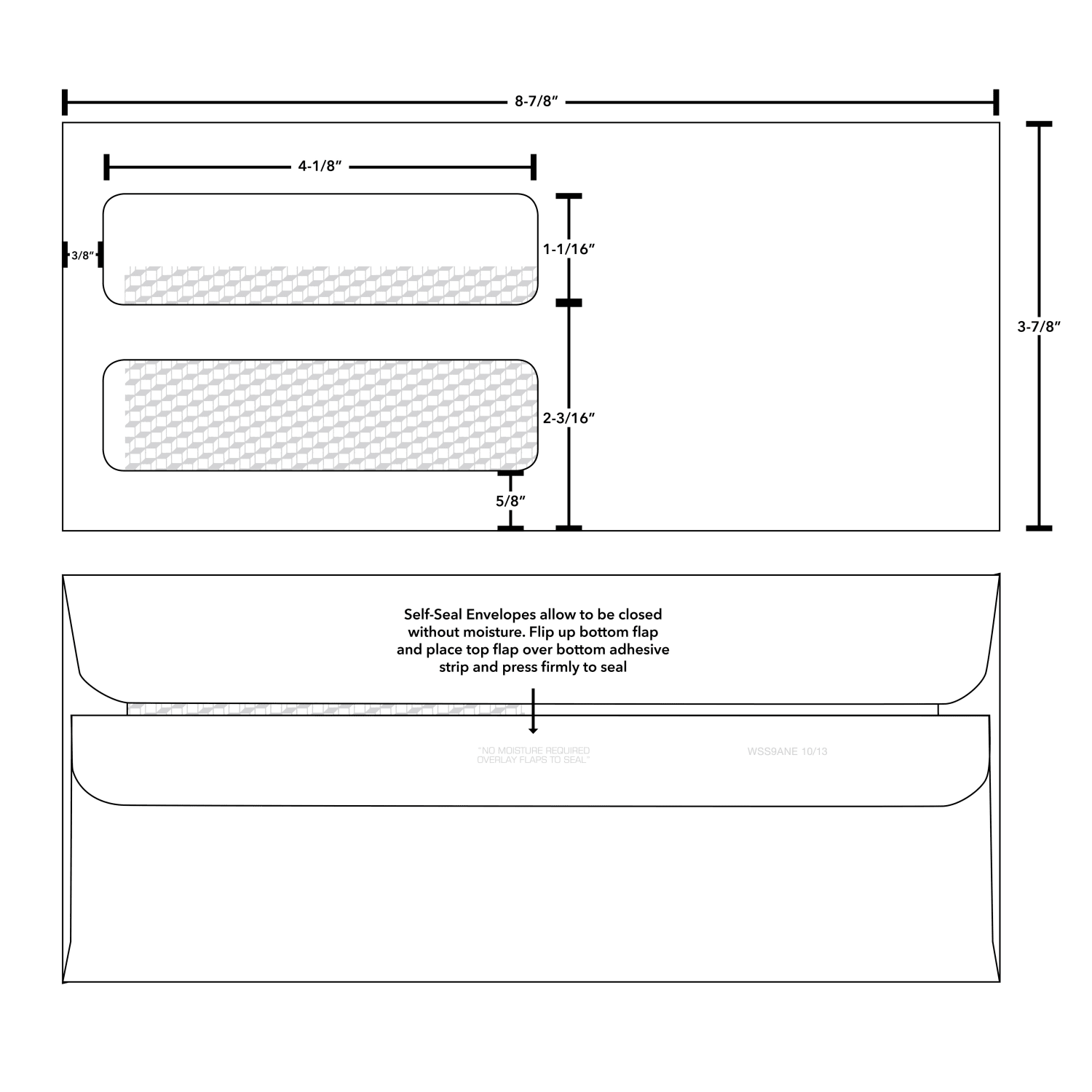 #9 Double-Window Medical/Healthcare Billing Statement Envelopes, Left Windows (Top/Bottom), Self-Seal, White, Pack Of 1000 - Image 4
