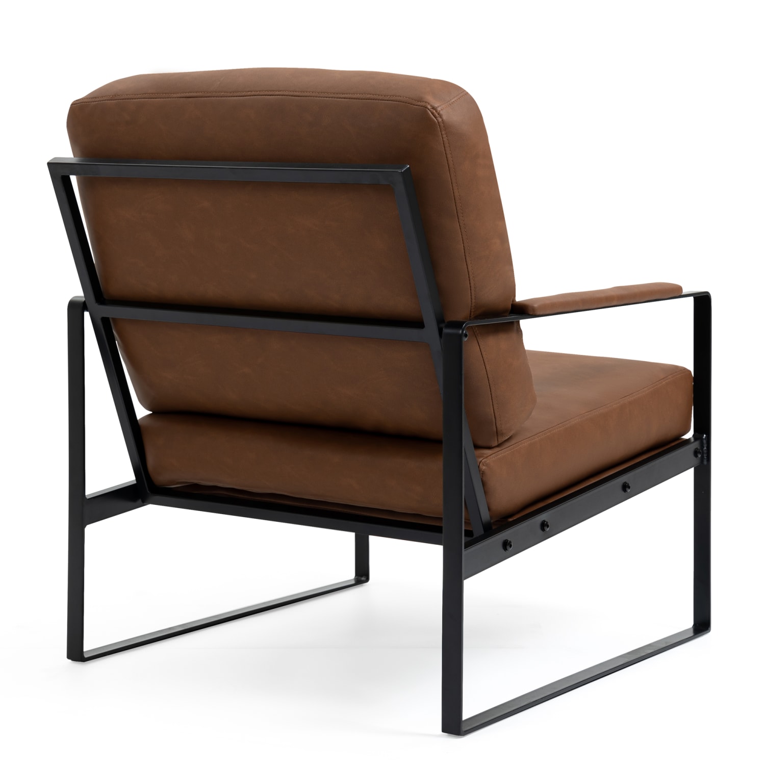 Glamour Home Ayume Faux Leather Accent Chair, Brown/Black - Image 7