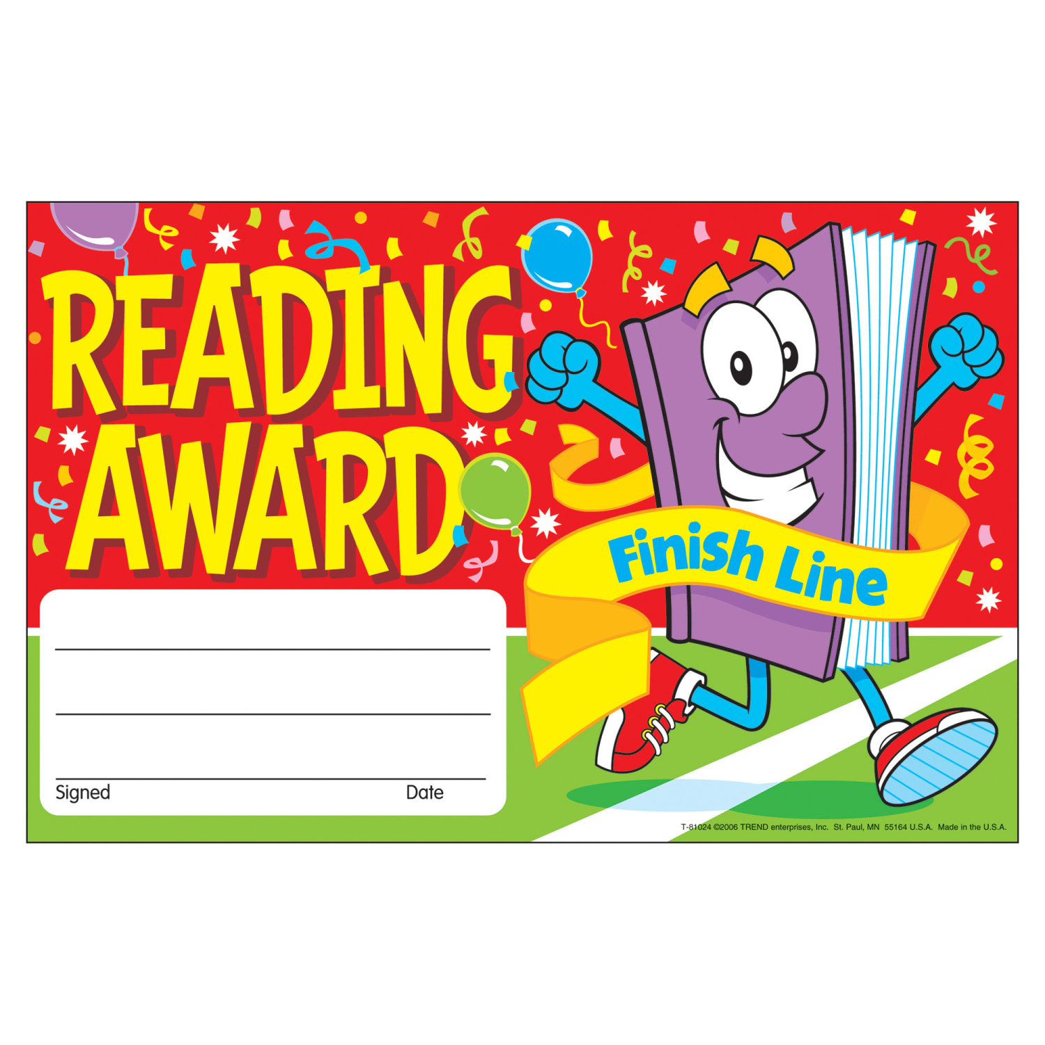TREND Recognition Awards, Reading Award Finish Line, 30 Per Pack, Set Of 6 Packs - Image 3