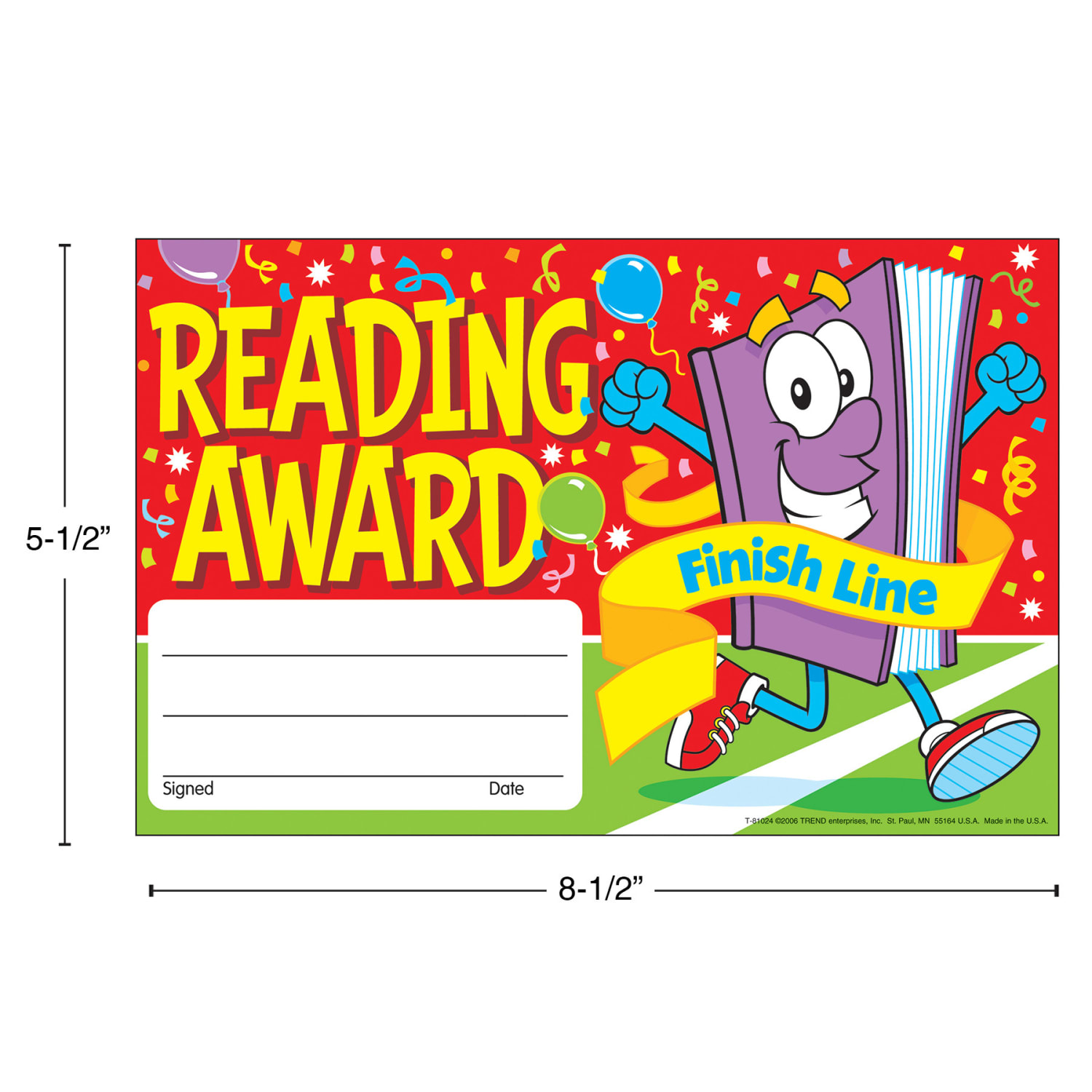 TREND Recognition Awards, Reading Award Finish Line, 30 Per Pack, Set Of 6 Packs - Image 4