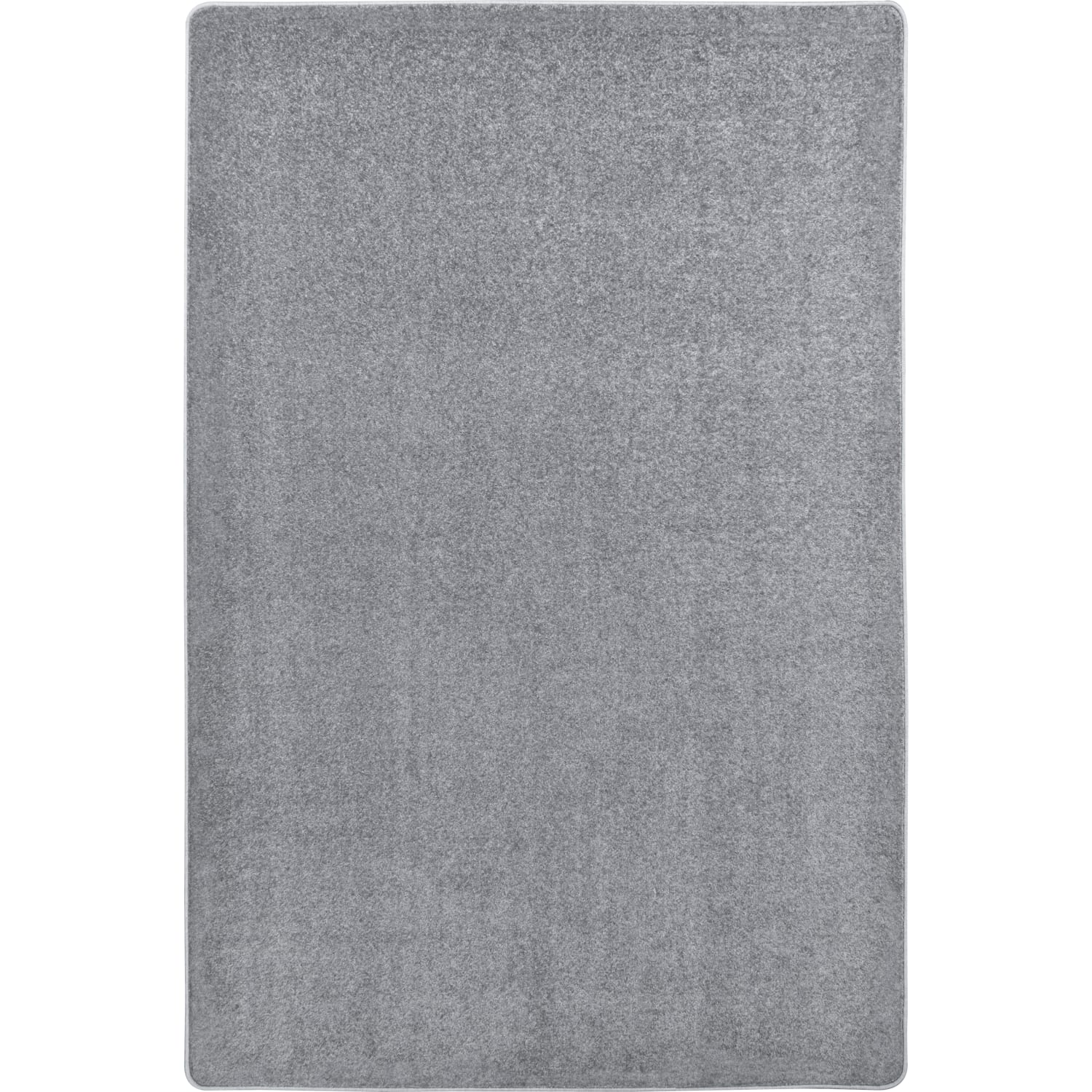 Joy Carpets Kid Essentials Solid Color Rectangle Area Rug, Endurance, 4ft x 6ft, Silver