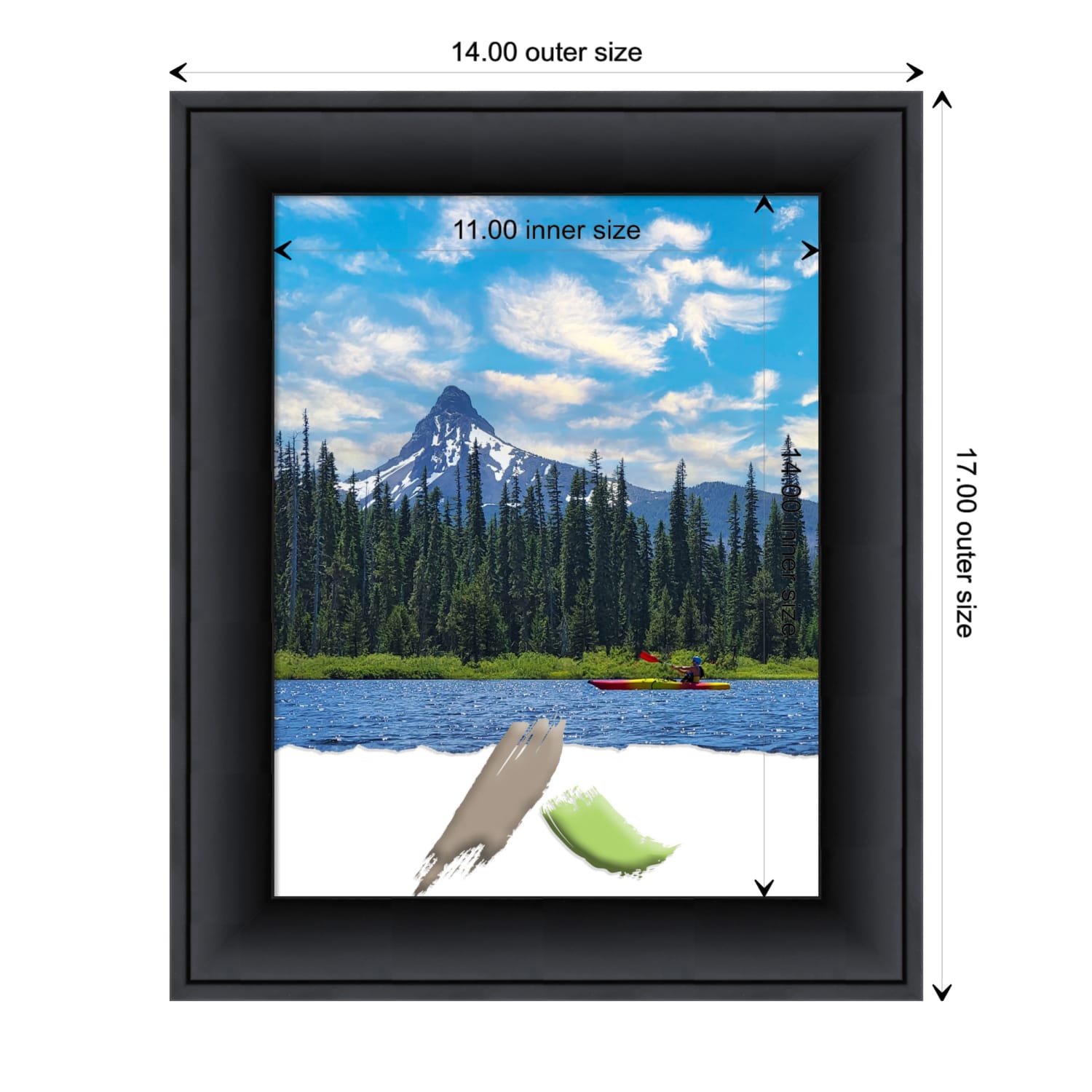 Amanti Art Wood Picture Frame, Opening Size 11in x 14in, 14in x 17in, Nero Black - Image 5