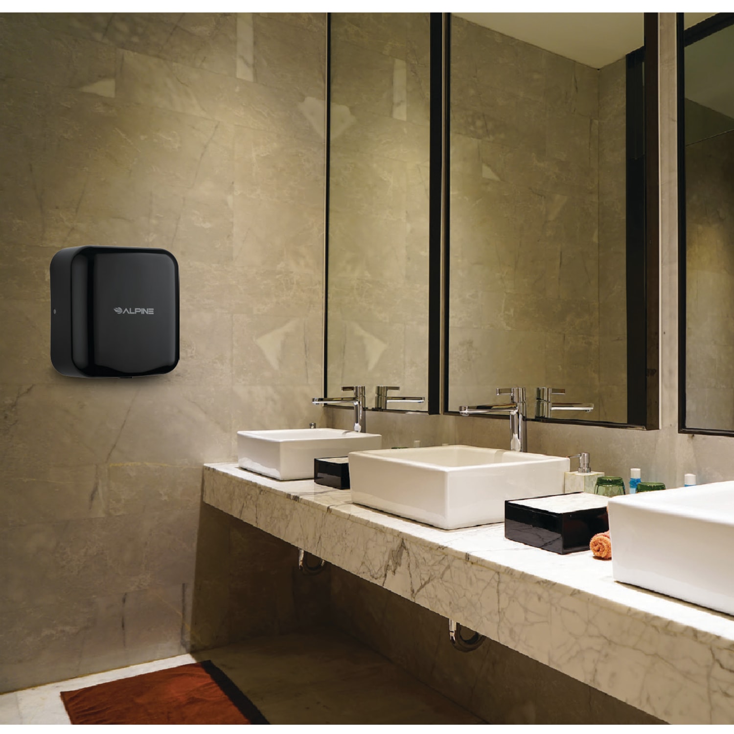 Alpine Hemlock Commercial Automatic High-Speed Electric Hand Dryer, Black - Image 3