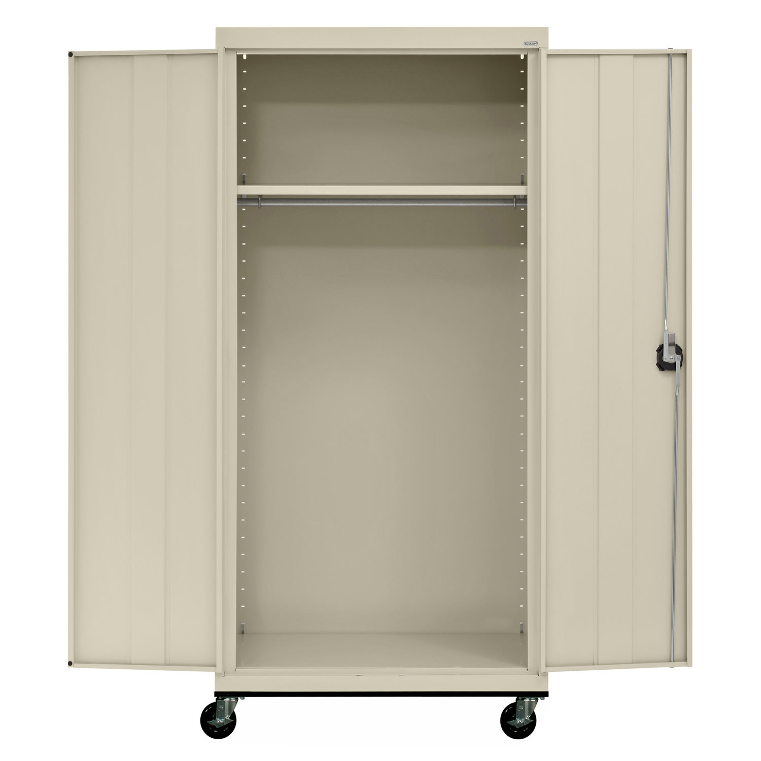 Sandusky Transport Series 36inW Heavy-Duty Mobile Wardrobe Storage Cabinet, Putty - Image 3