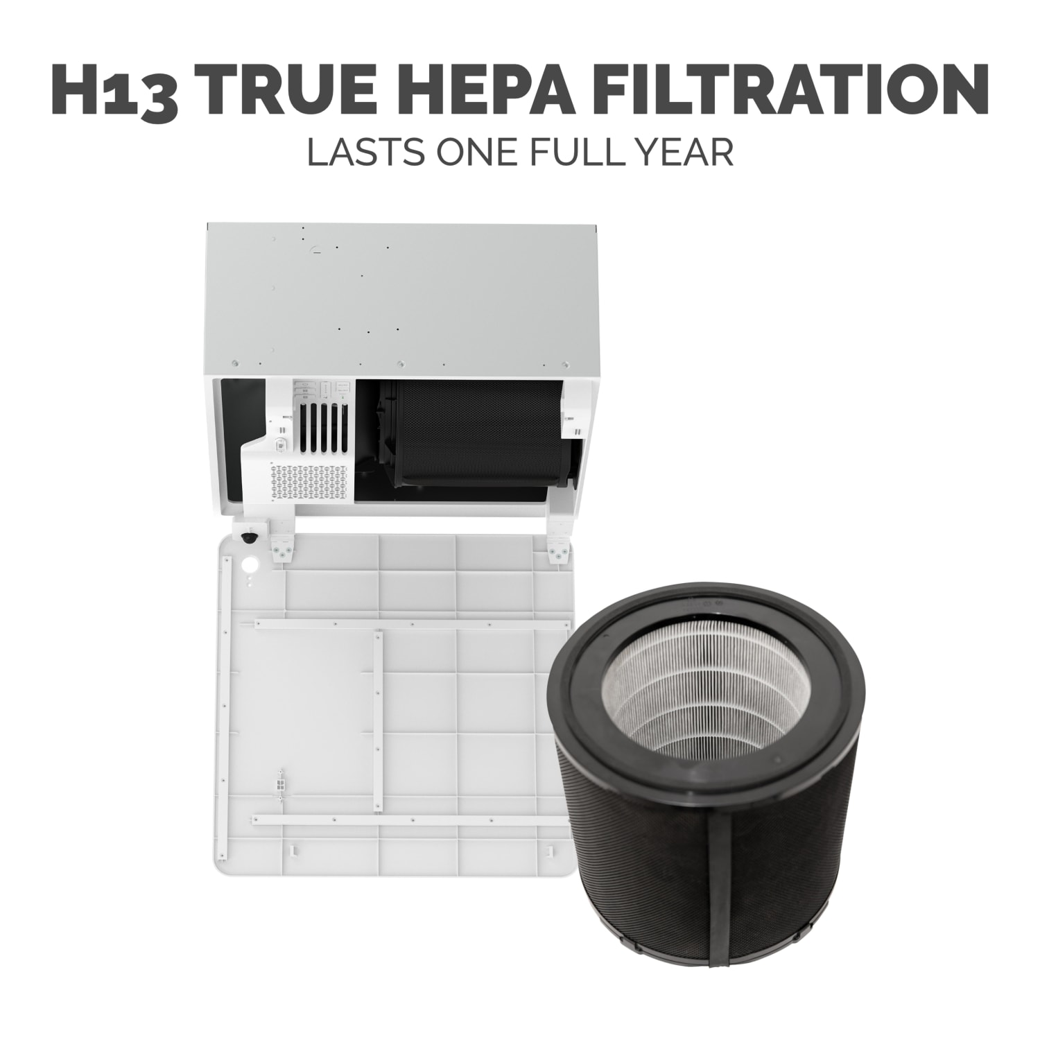 Fellowes Array Recess AR1 H13 HEPA Air Purifier, 2,250 Sq. Ft. Coverage, 12-3/8inH x 23-5/8inW x 23-5/8inD, White - Image 4