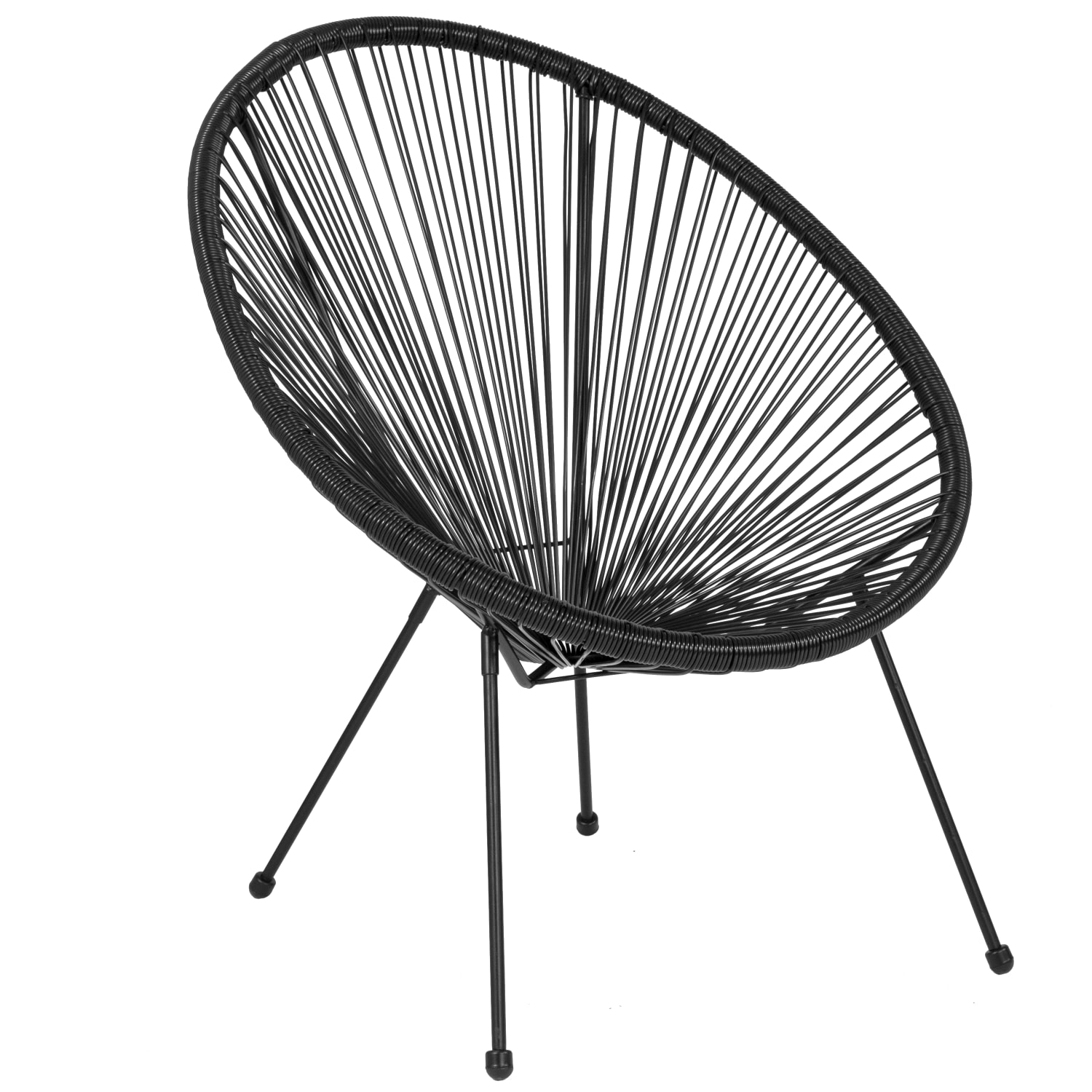 Flash Furniture Valencia Oval Comfort Series Take Ten Papasan Lounge Chair, Black - Image 3