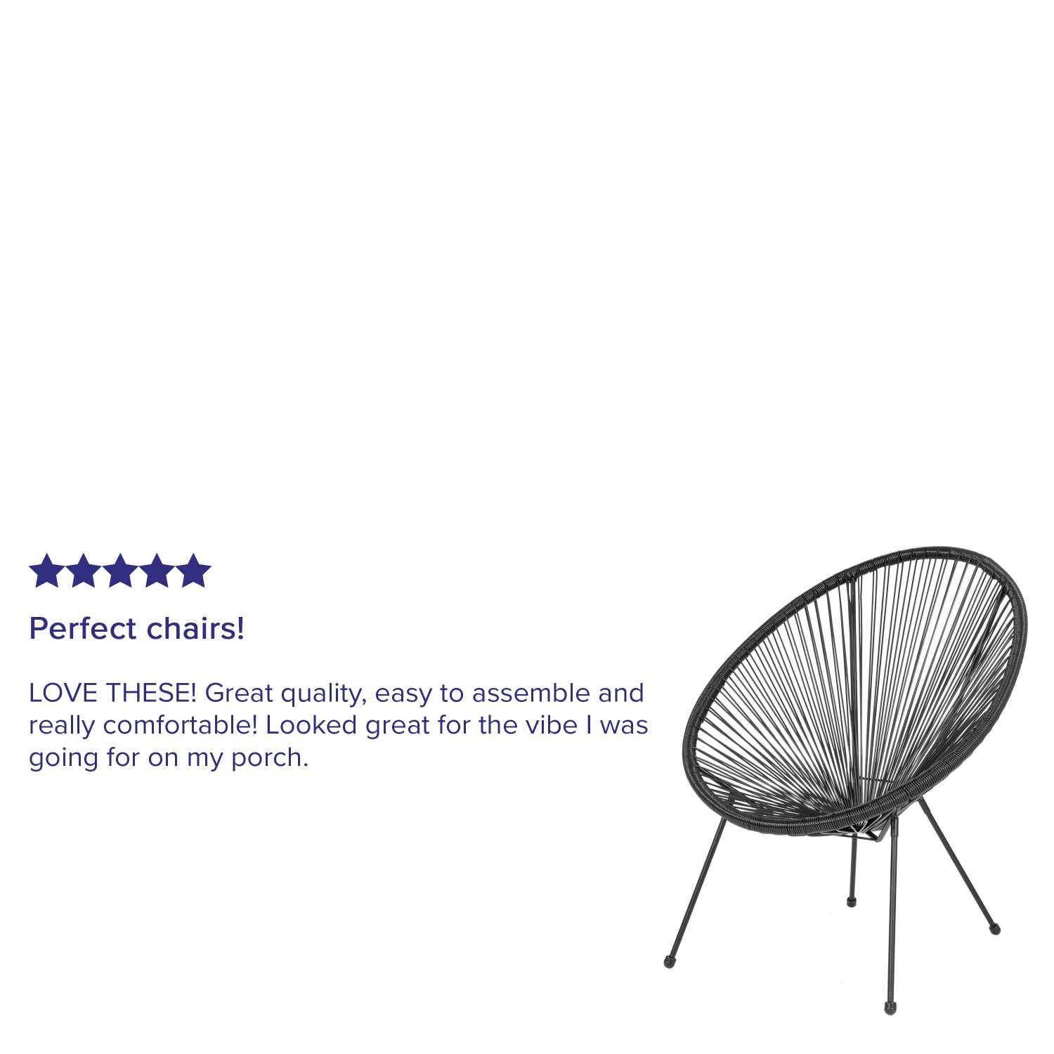 Flash Furniture Valencia Oval Comfort Series Take Ten Papasan Lounge Chair, Black - Image 5