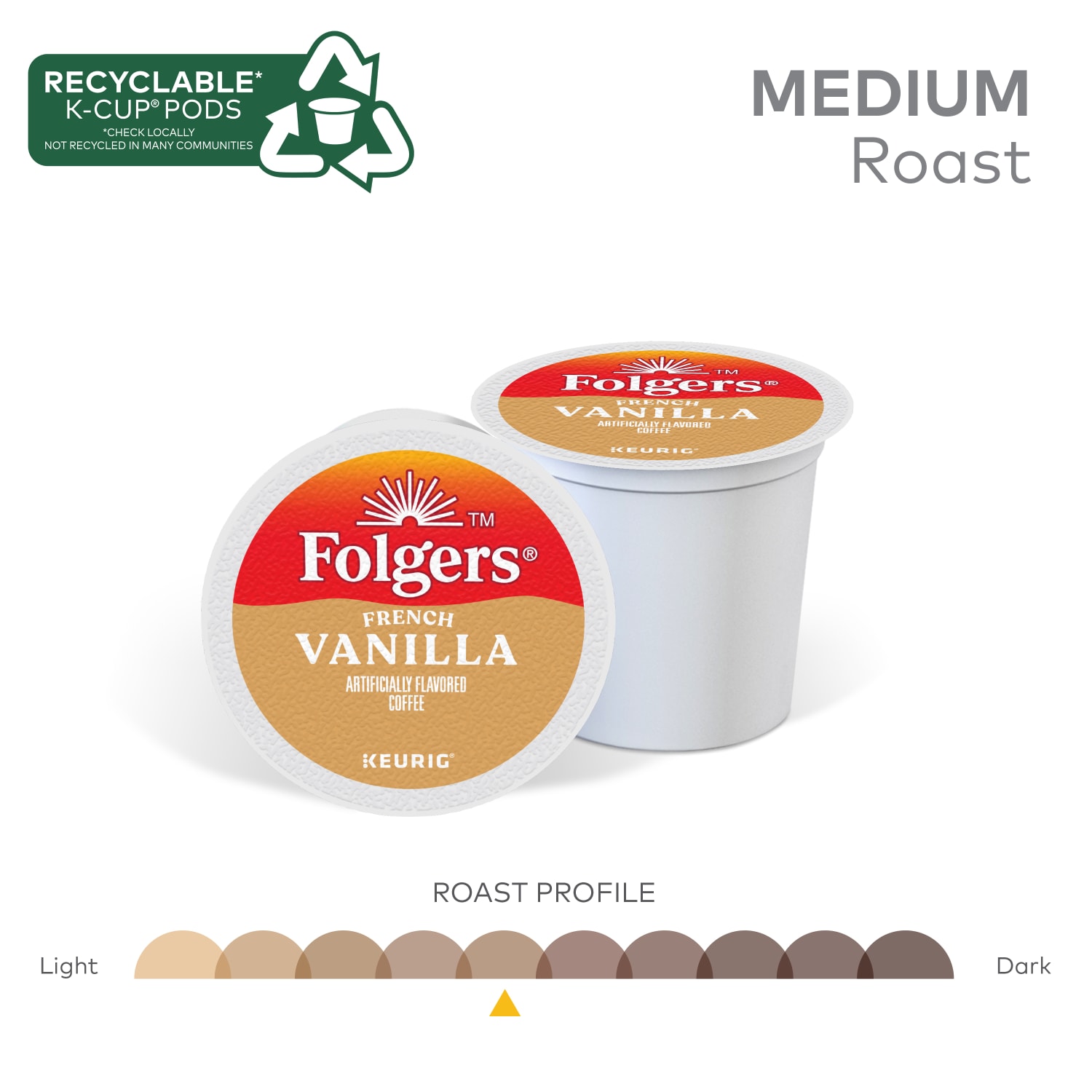 Folgers Gourmet Selections Single-Serve Coffee K-Cup, French Vanilla, Carton Of 24 - Image 5