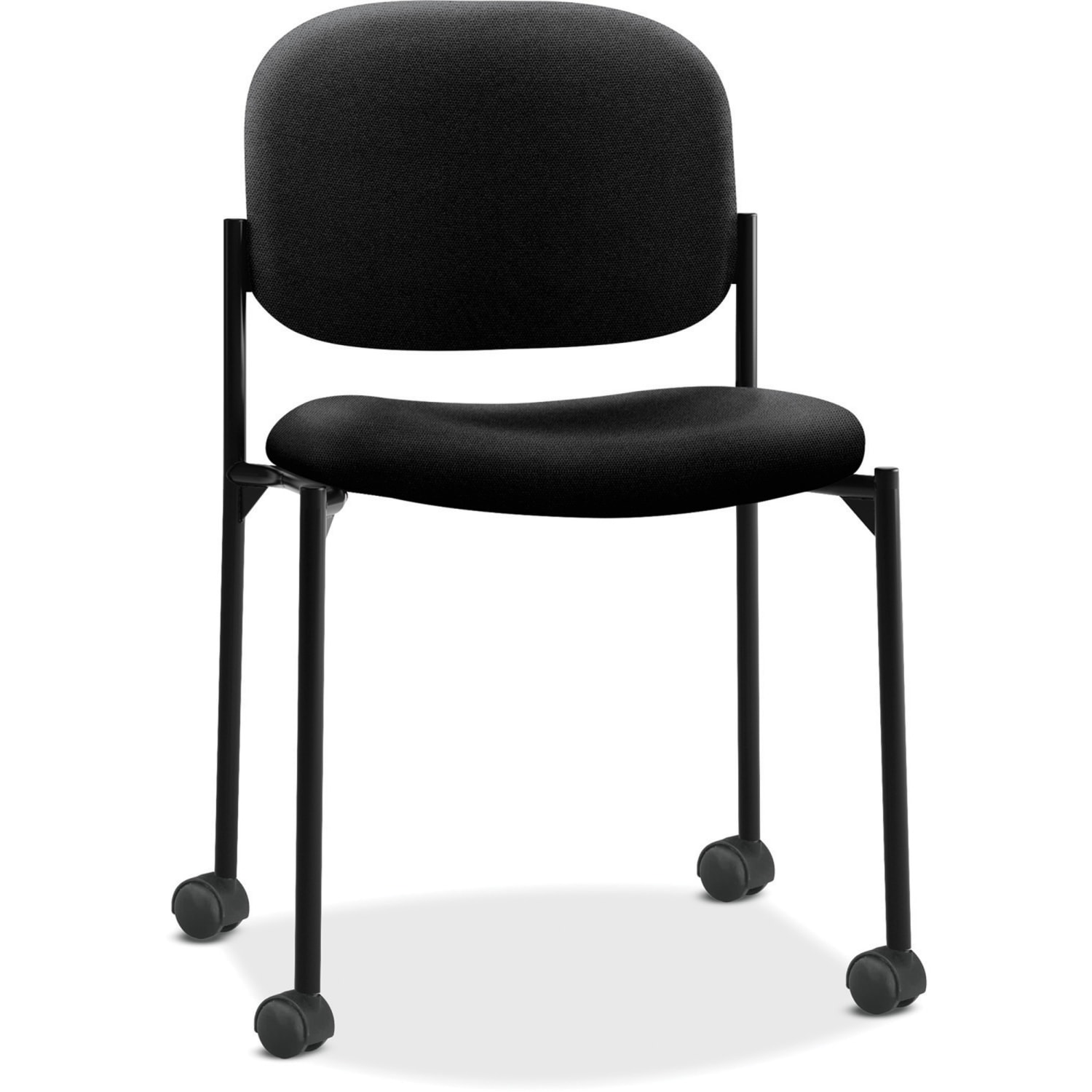 HON Scatter Stacking Guest Chair, Armless, Fabric, Black - Image 4
