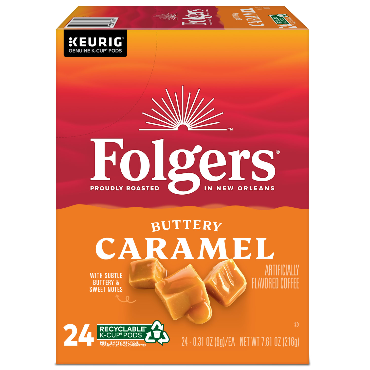 Folgers Keurig Single Serve K-Cup Pods, Buttery Caramel, 24ct - Image 3